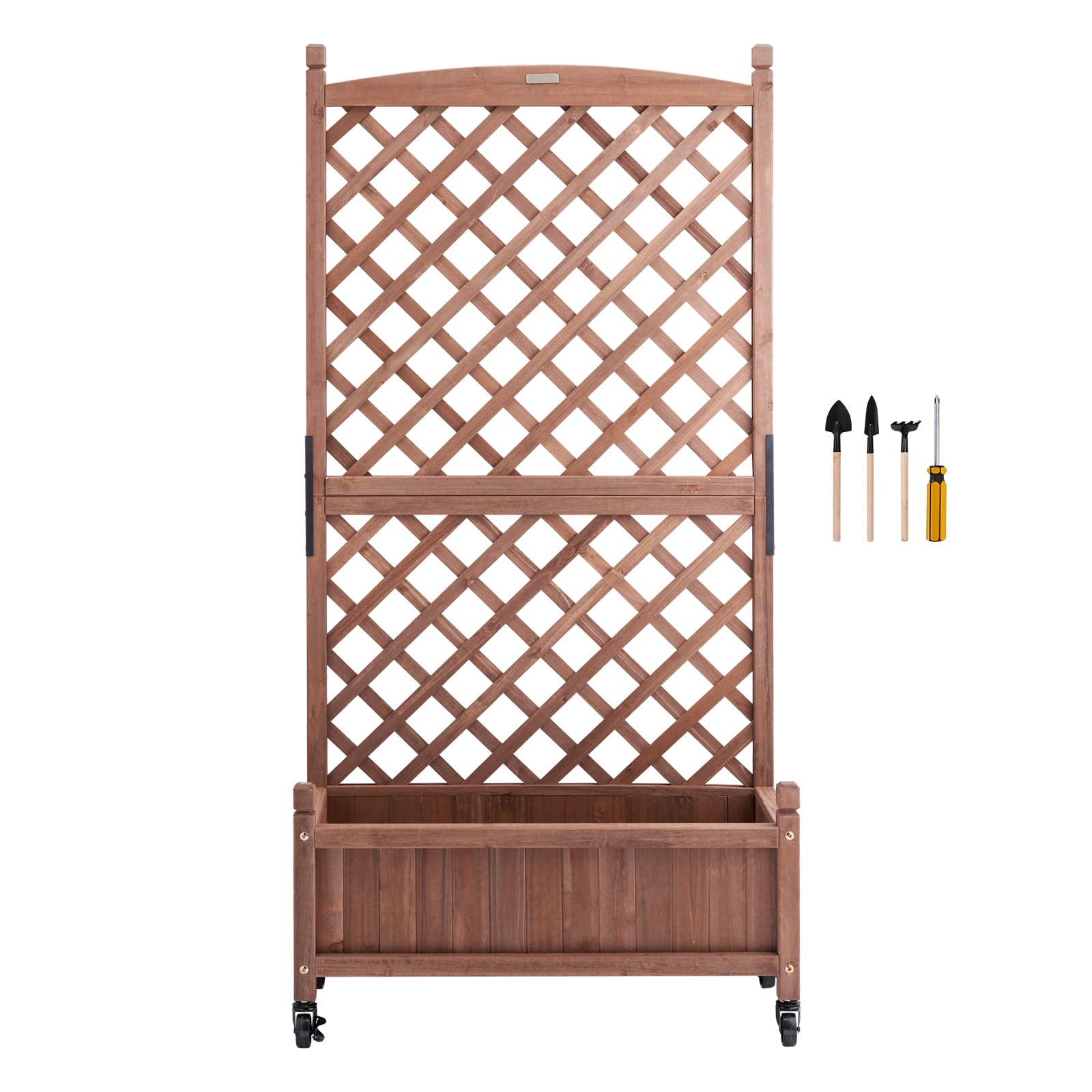 VEVOR Z75X31X150CM1SHU1V0 Rectangle 29.5-in W Small Brown Wood Outdoor Garden bed with Drainage Holes