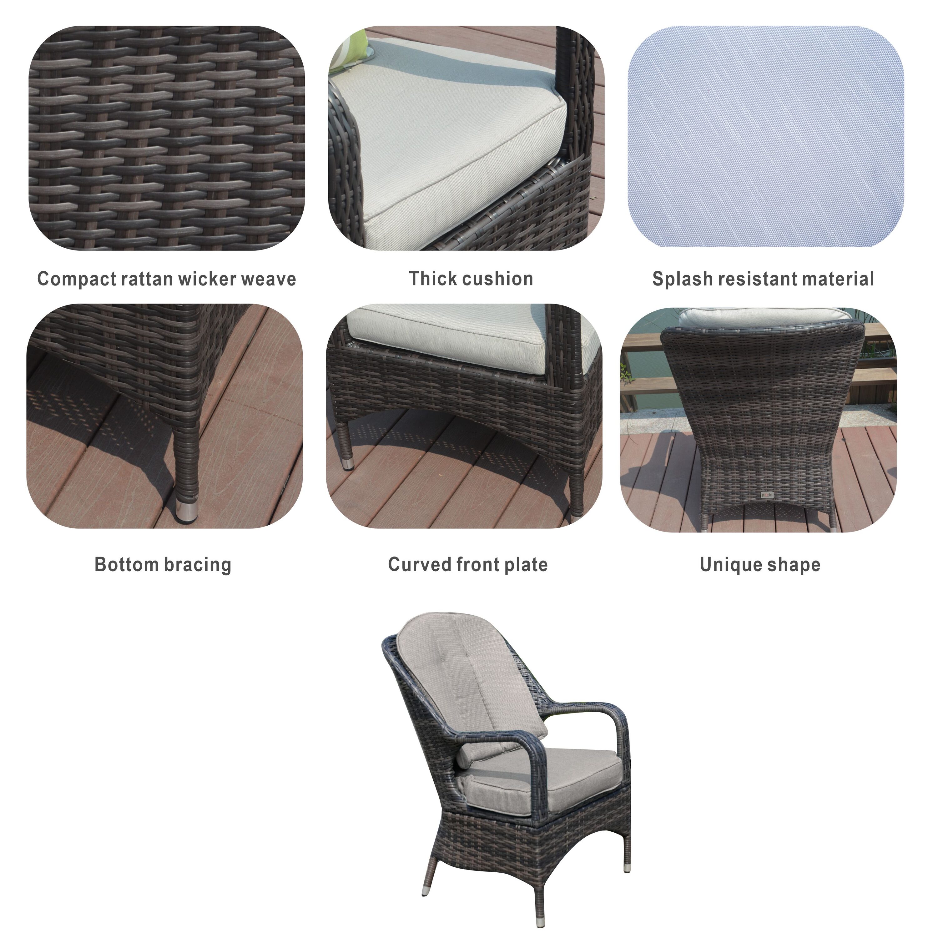 Direct Wicker DWD-1711-GRAY Patio-Dining-Sets - View #11