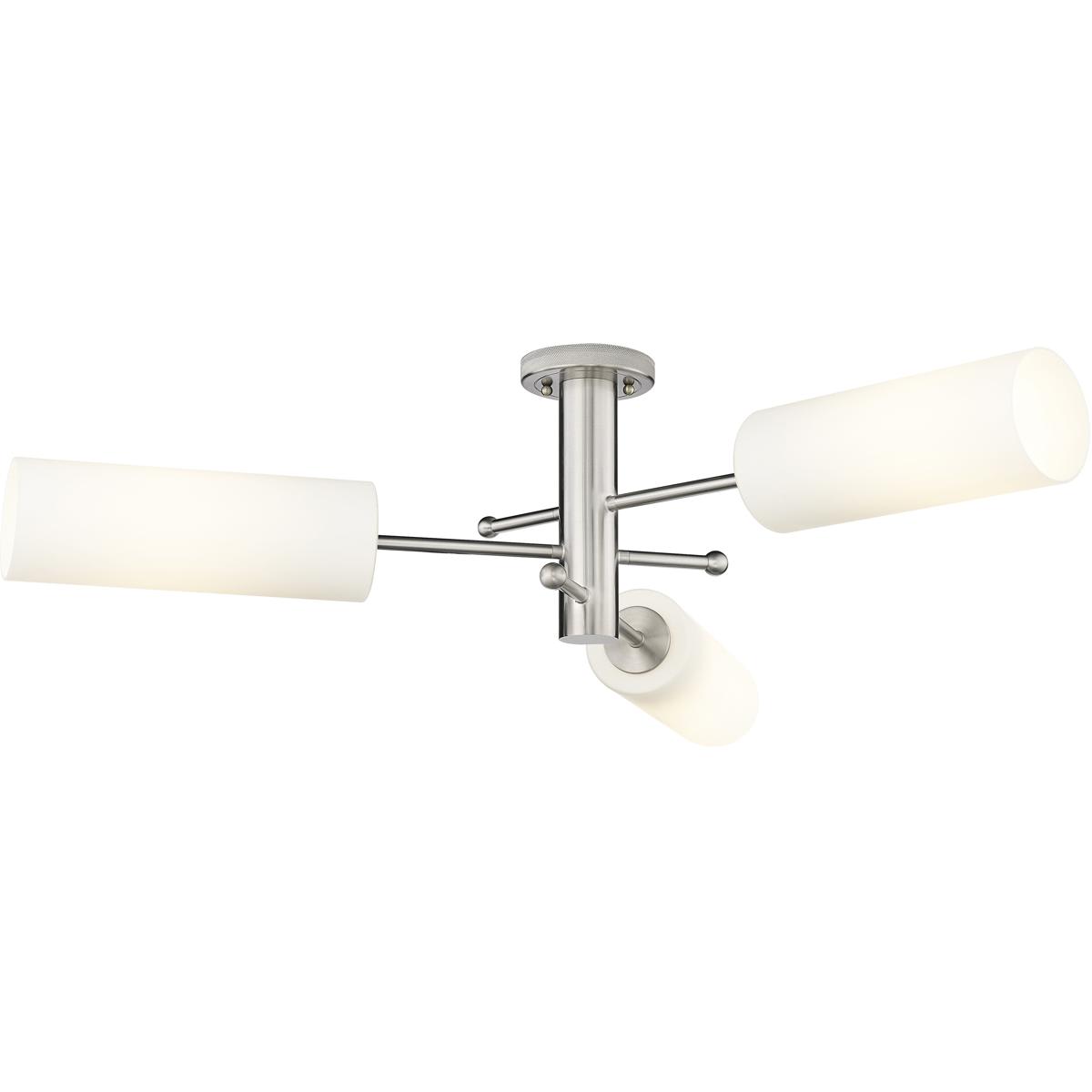 Innovations Lighting  434-3F-SN-G434-12WH Crown Point Flush Mount Satin Nickel