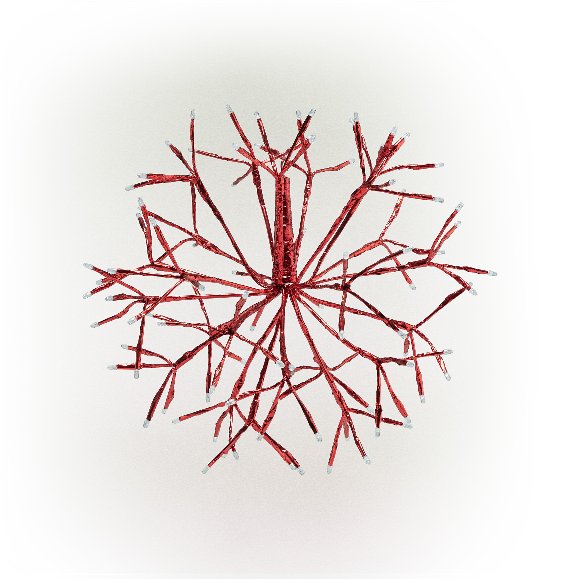 Alpine Corporation CRD100L-RD Red Snowflake Standard Indoor/Outdoor Ornament