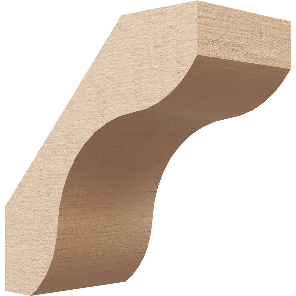 Ekena Millwork BRCUR05X10X10STARCPR 5-in x 10-in x 10-in Primed Urethane Stanfield Woodgrain TimberThane Knee Brace