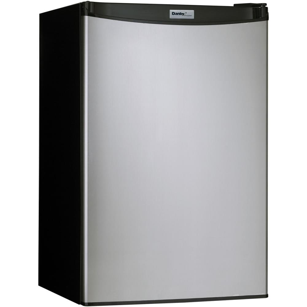 Danby Designer Energy Star 4 4 Cu Ft Built In Freestanding Mini Fridge Freezer Compartment Black Stainless Steel In The Mini Fridges Department At Lowes Com