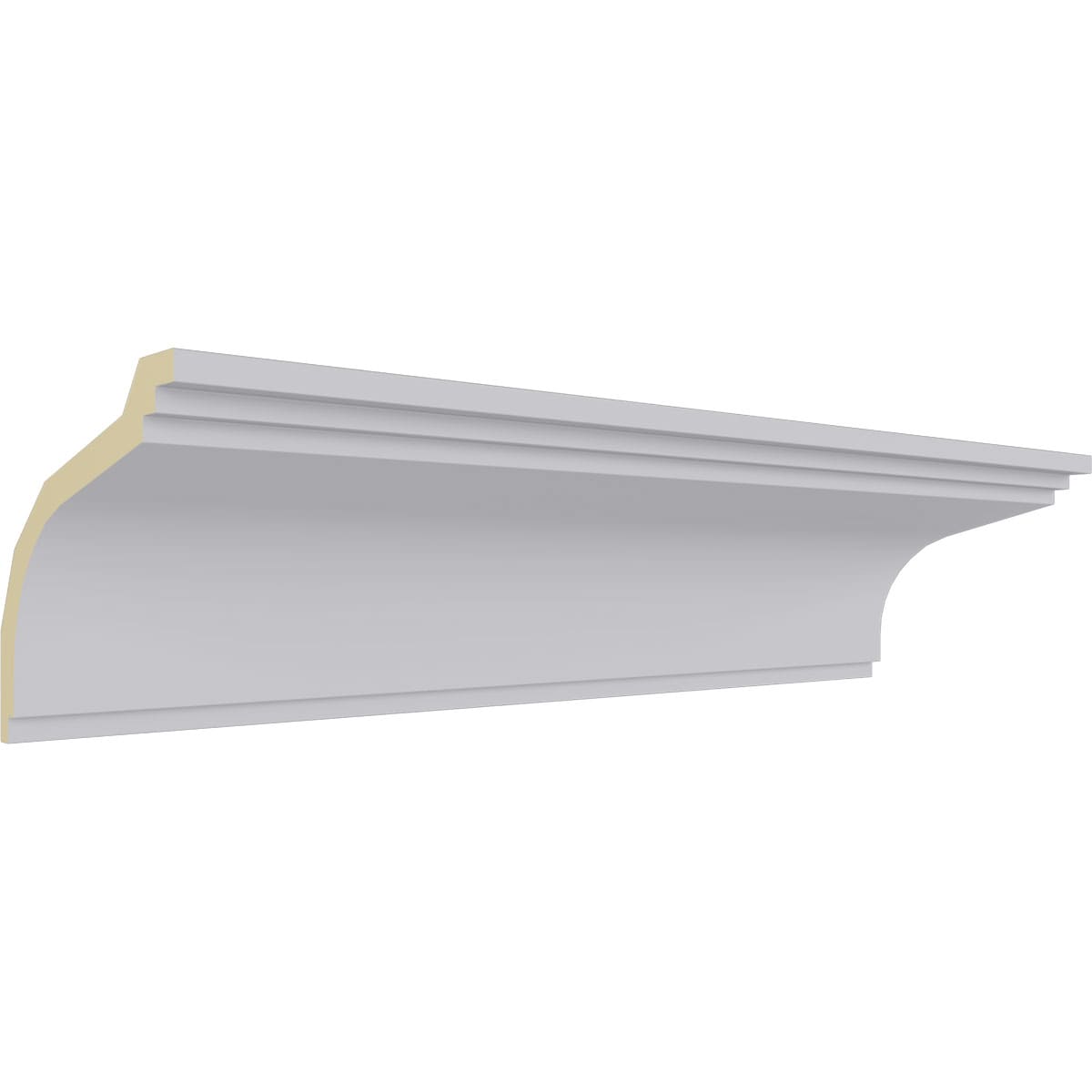 3 3/4"H x 4 1/8"P x 5 5/8"F x 94 1/2"L Dylan Traditional Smooth Crown Moulding