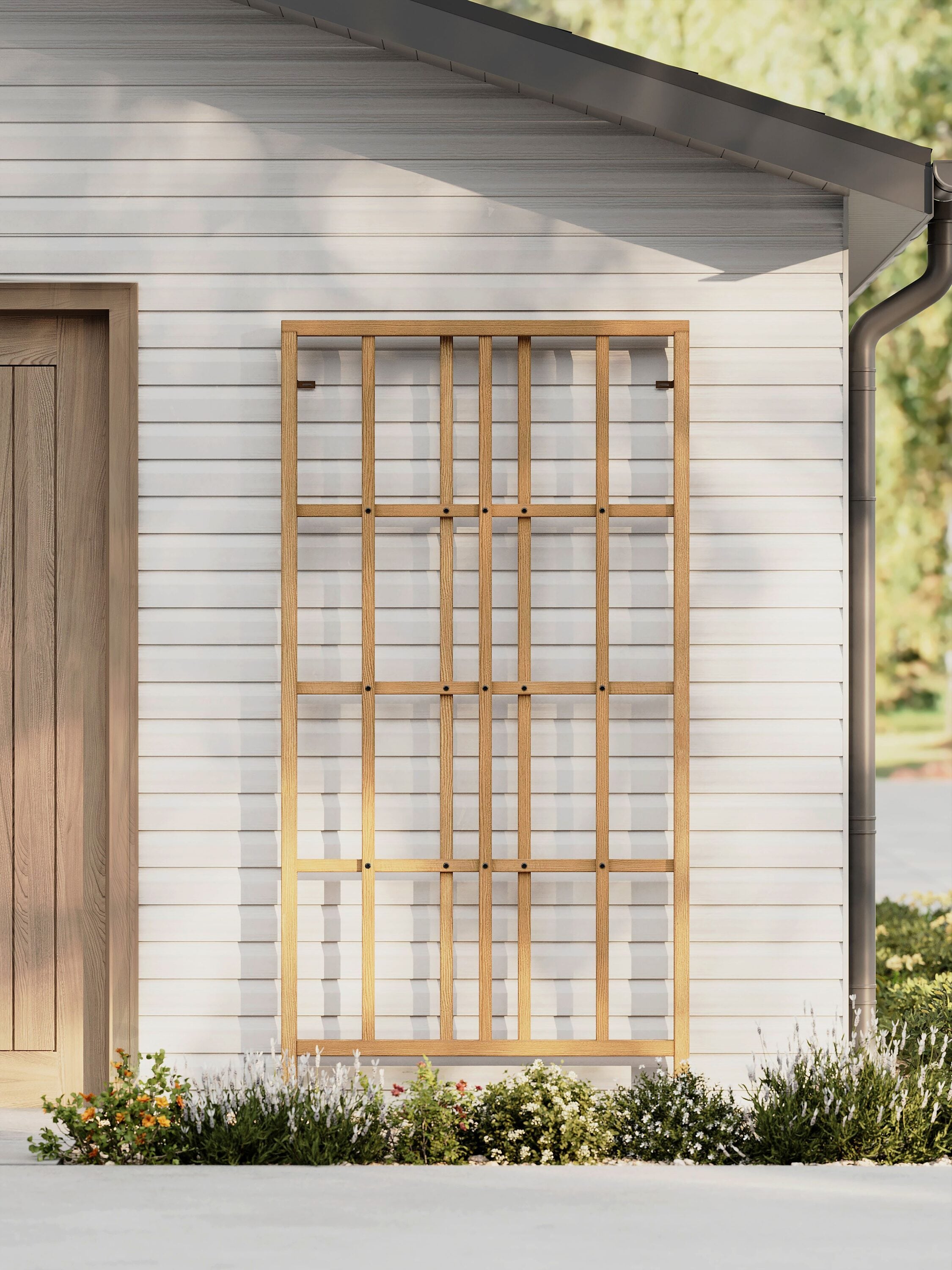 Vita Mezza 39-in W x 77.3-in H Cedar Cedar Traditional Garden Trellis For Climbing Plants For Cucumbers For Roses #VT17732