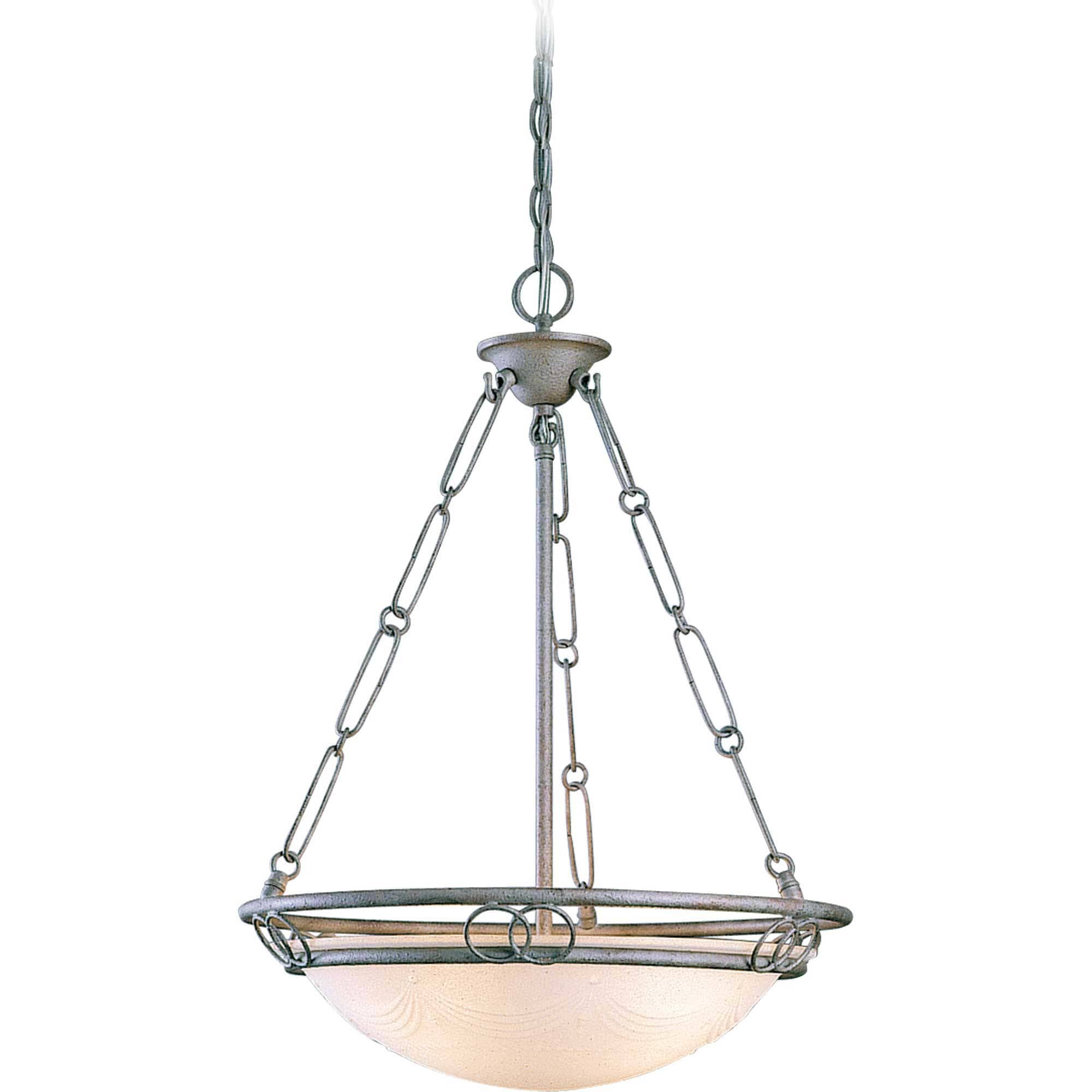 Platinum Rust Glass Bowl Pendant Light with Adjustable Height