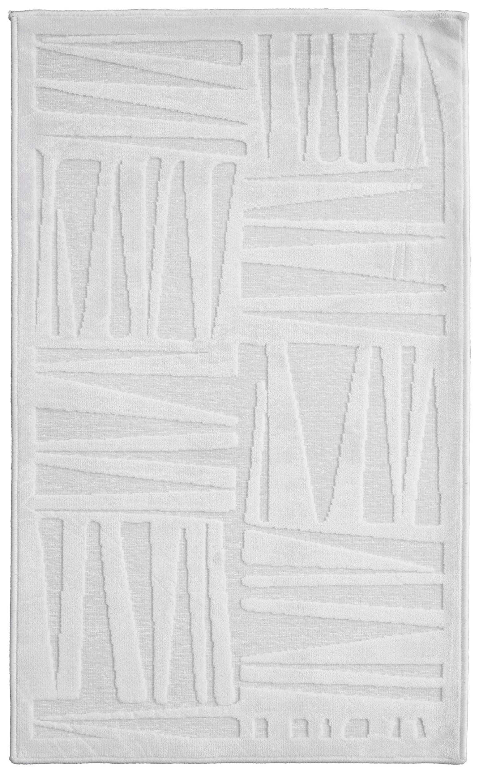 Room Envy 680R3493WHTWHTI6A 2 x 8 (ft) Loomed Rayon White Rectangular Indoor Geometric Runner rug