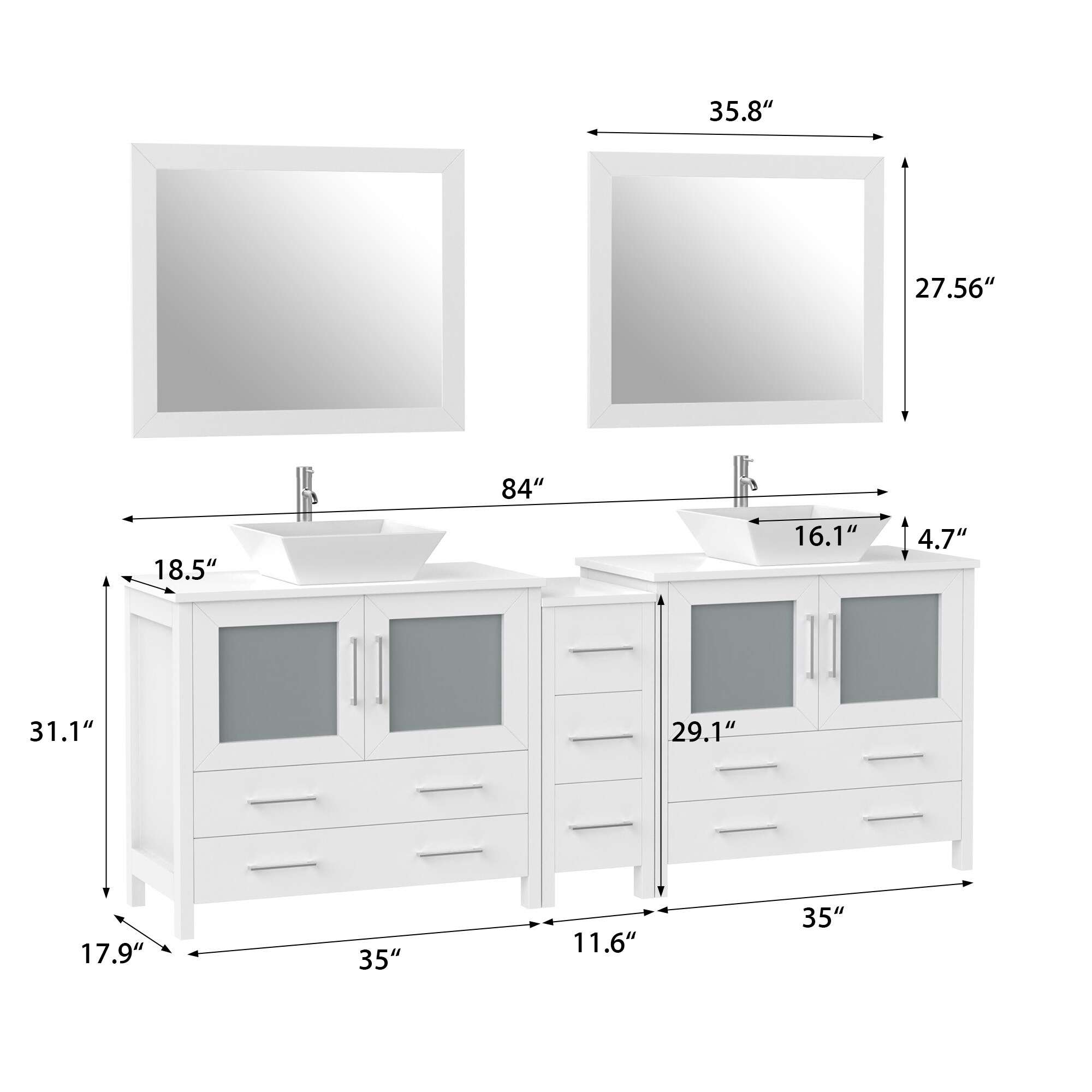 Vanity Art VA3136-84W Bath-Vanity-Combo - View #11