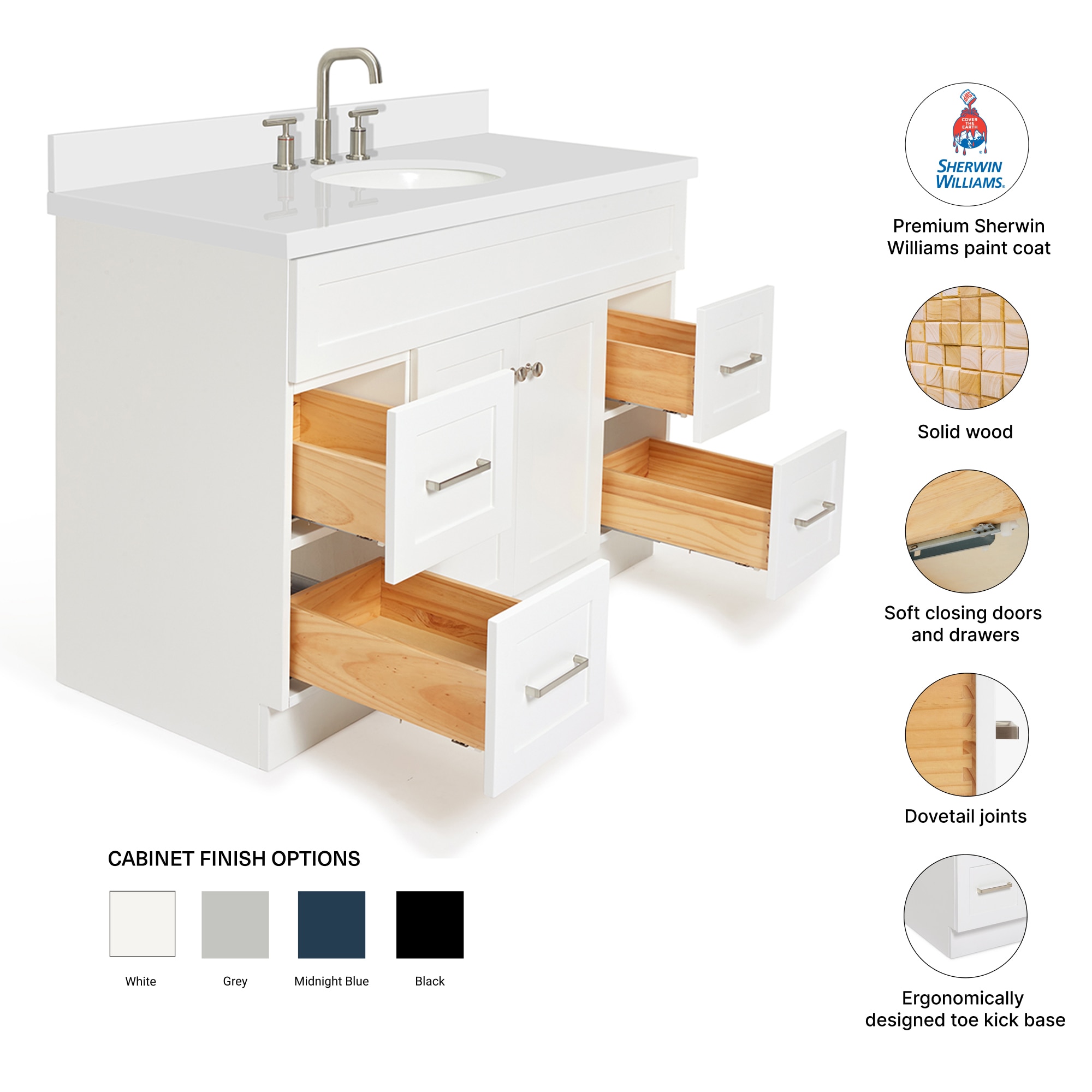 ARIEL F049SWQOVOWHT Bath-Vanity-Combo - View #4