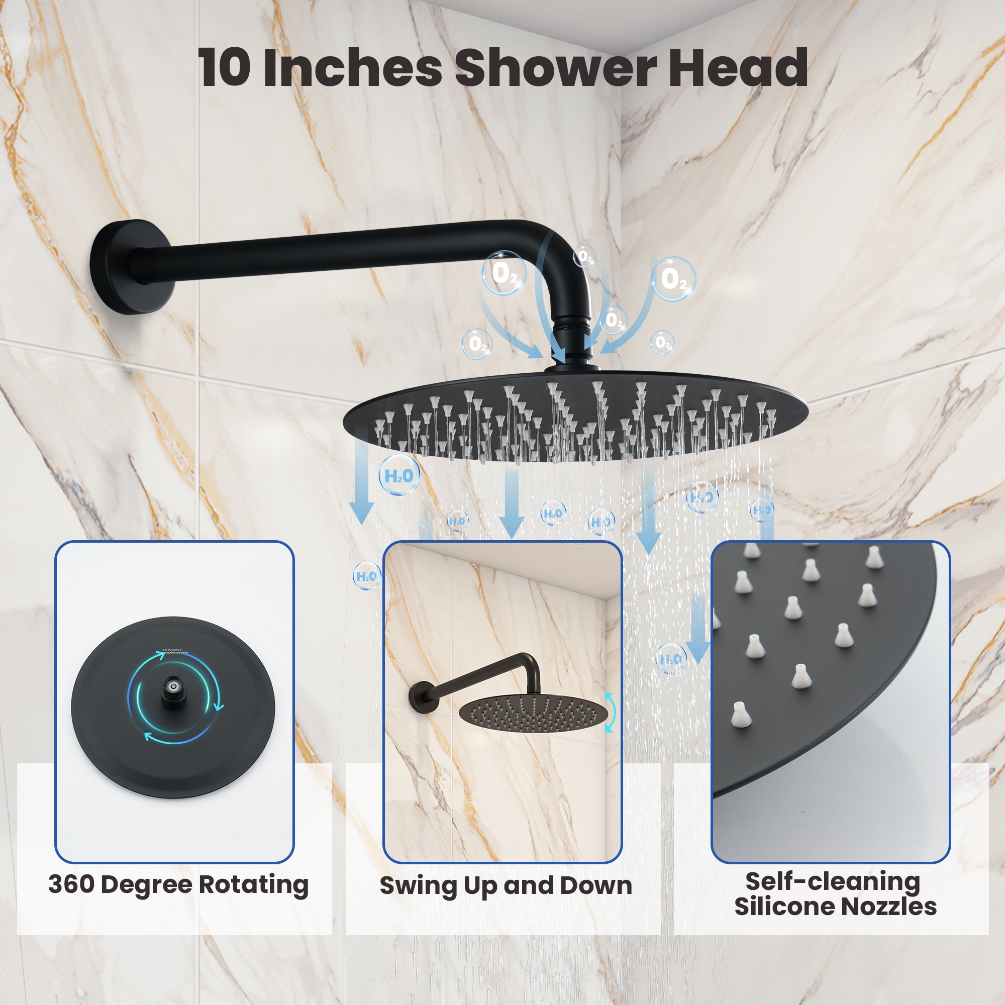 Mondawe AM-S133A2C-10MB Showerhead-Bar-Panels - View #7