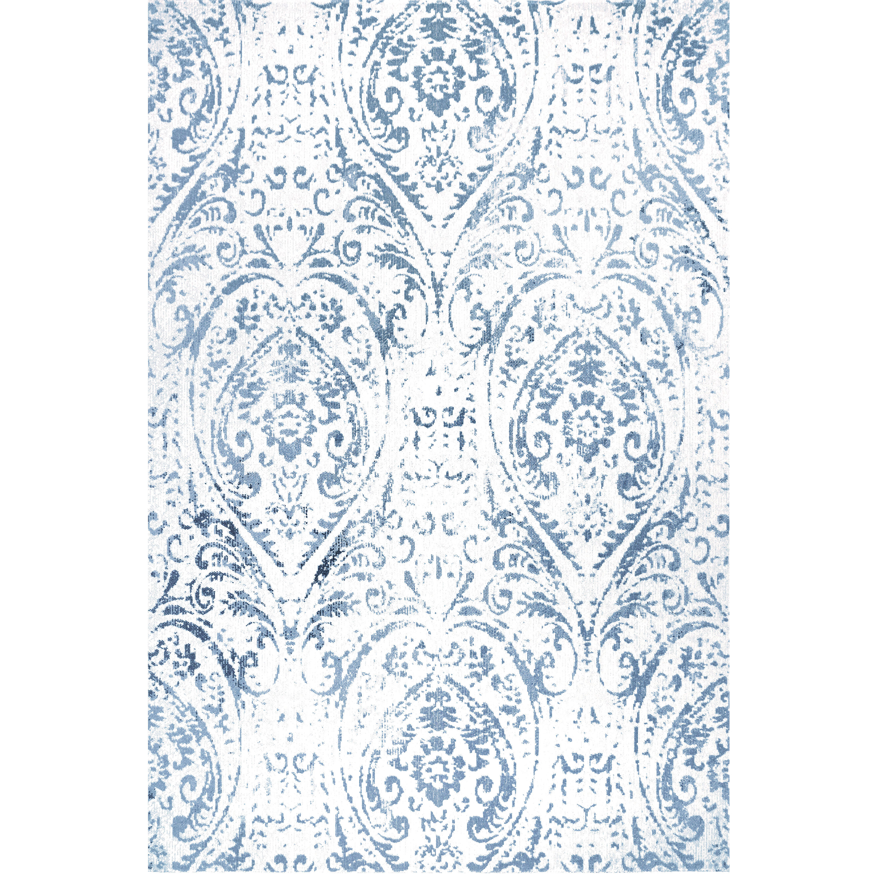 Nicole Miller 1-4151-128 Patio Sofia Juniper 8 x 10 (ft) Loomed Polypropylene Ivory-Blue Rectangular Indoor/Outdoor French Country Area rug