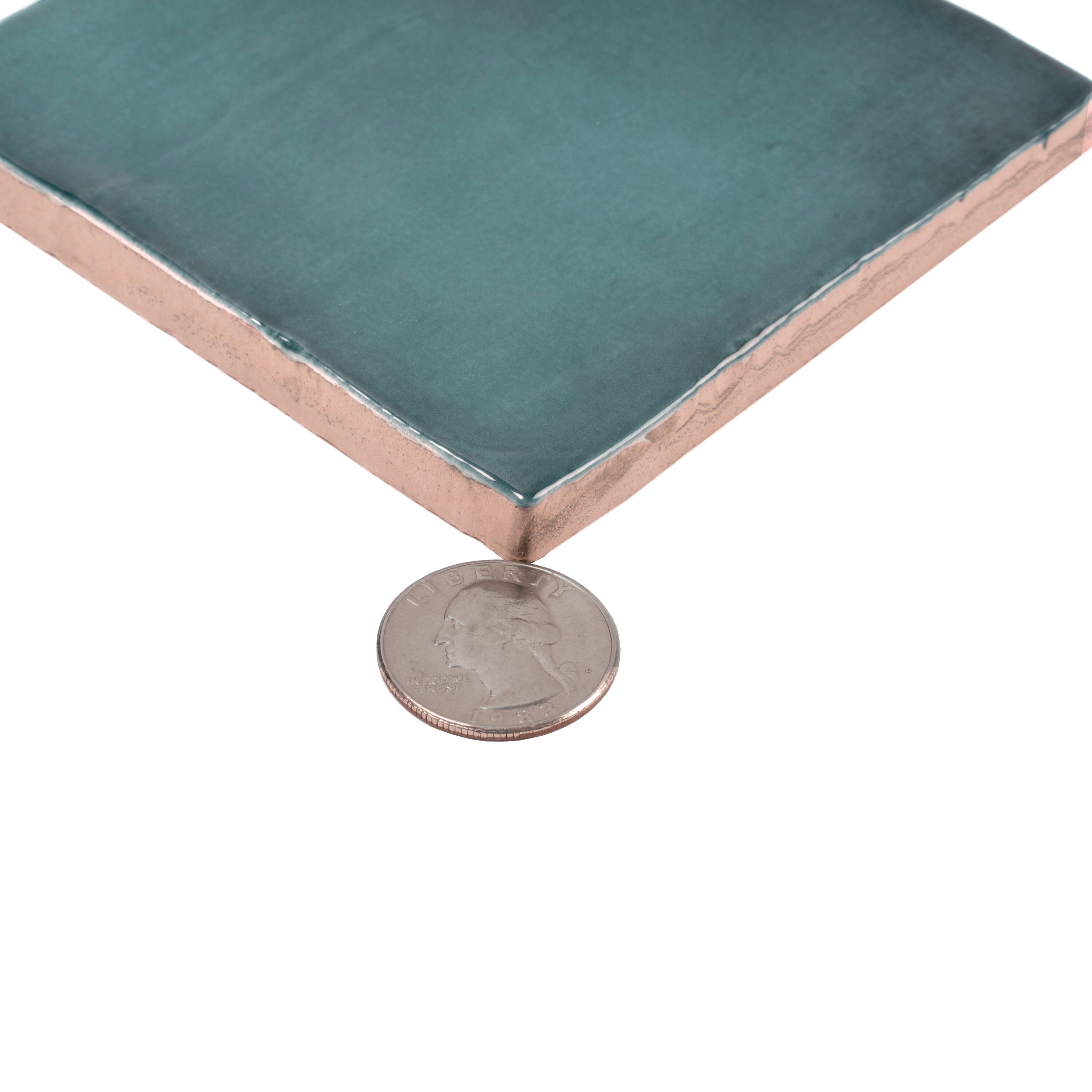 Emerald Glossy Ceramic Square Wall and Floor Tile 3.94 in.