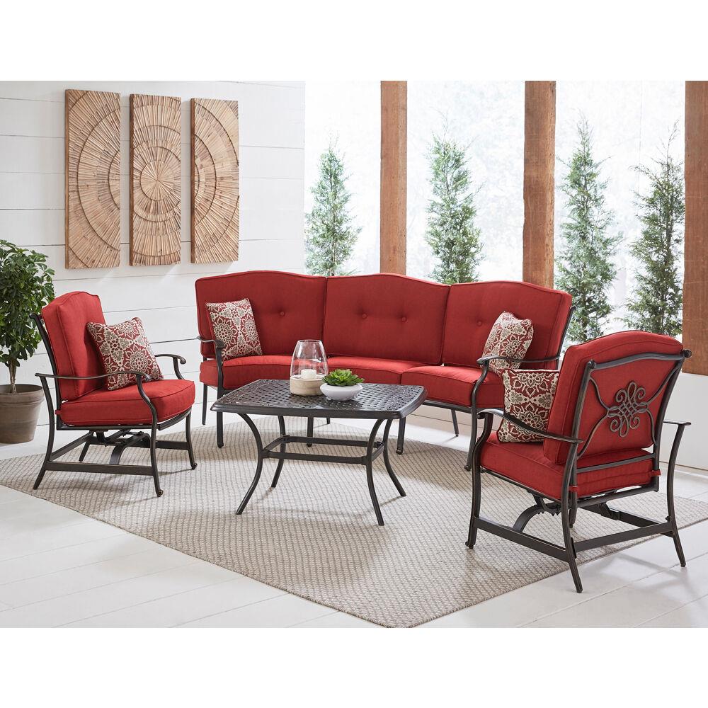 Hanover TRAD4PCCT-RED Patio-Conversation-Sets - View #8