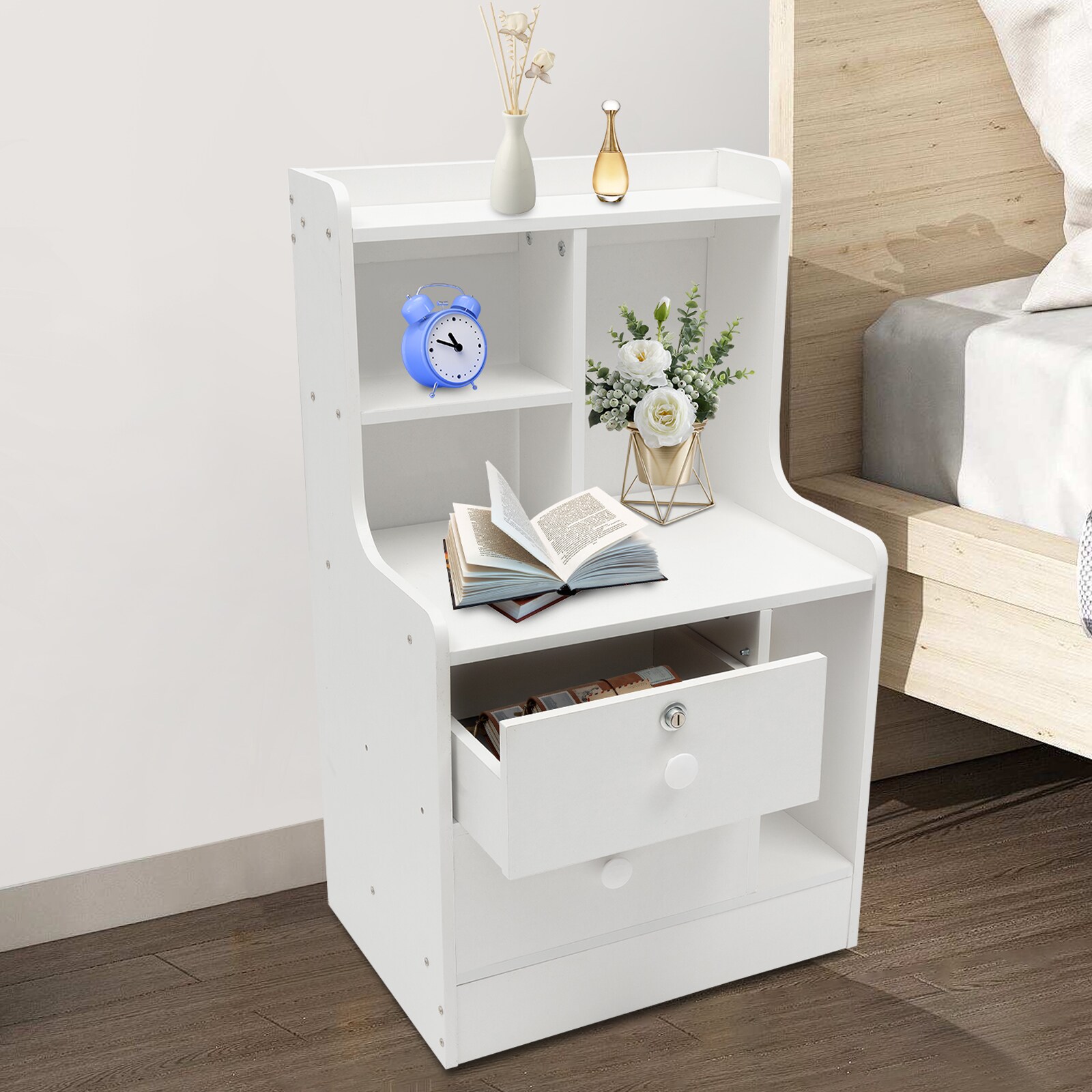 CNCEST White Nightstand in the Nightstands department at
