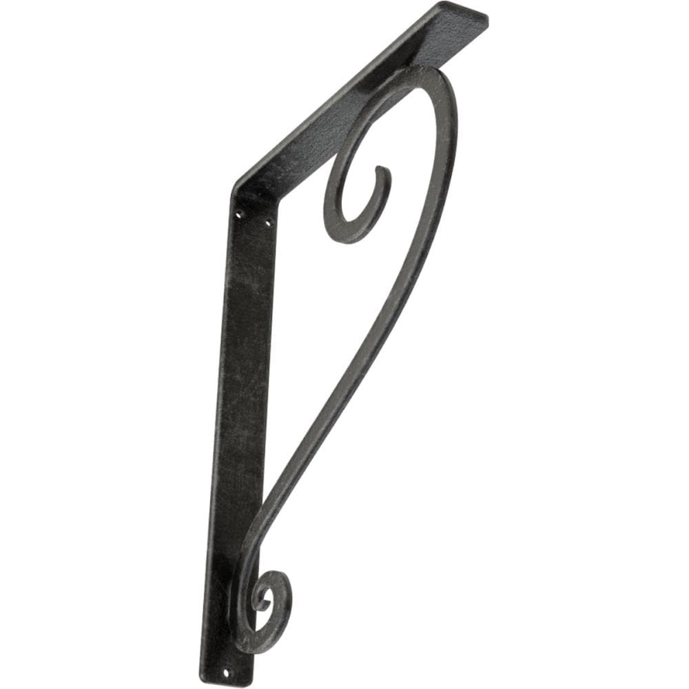 Ekena Millwork BKTM01X10X12SEDASV Edwards 10-in x 1.5-in x 12-in Gray Wrought iron Mounting bracket