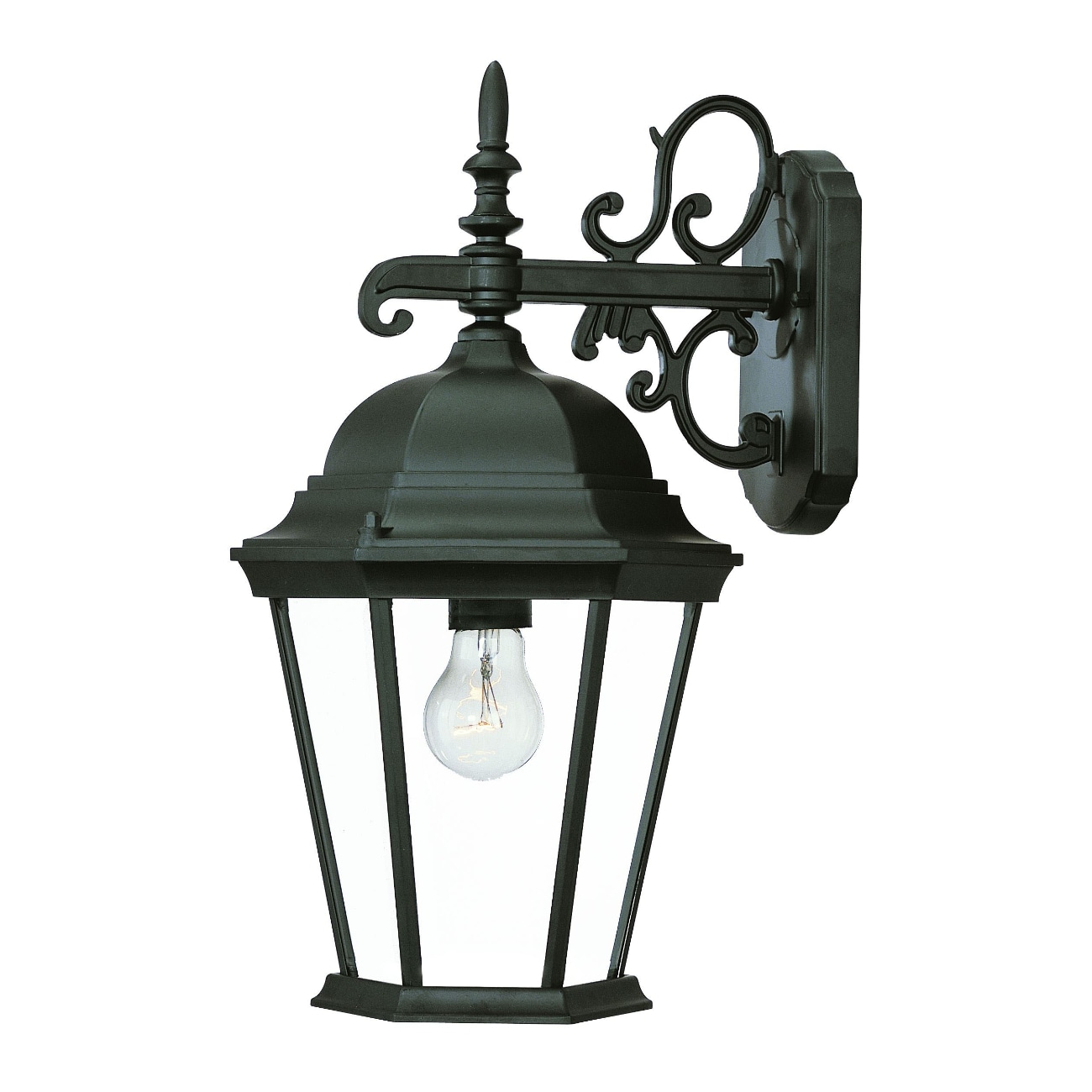 HomeRoots 4000398589 1 -Light 17.5-in H Black Hardwired Outdoor Wall Light