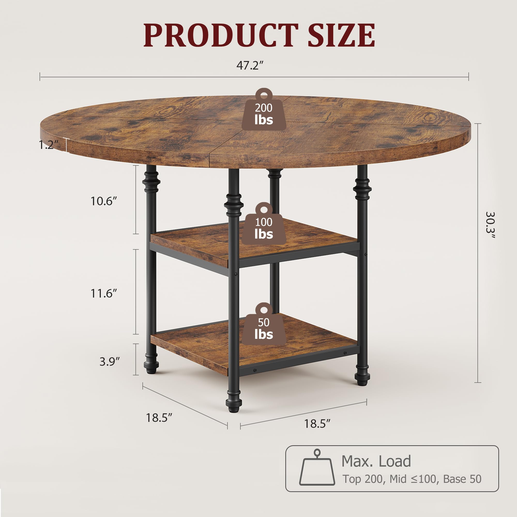 GarveeLife LSLX0330SB61 Dining-Tables - View #7