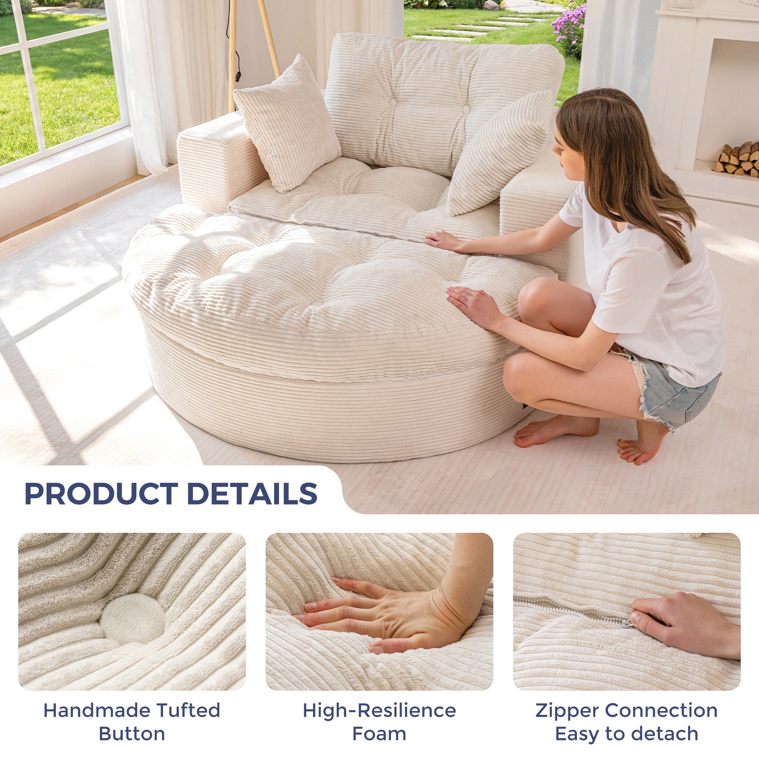 MAXYOYO M1-A121-BEIGE+104 Sofas-Loveseats - View #6