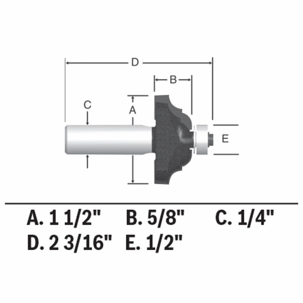 Bosch Carbide-Tipped Classical Router Bit in the Edge-Forming