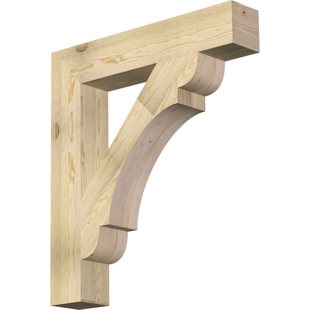 Ekena Millwork BKT06X34X38OLY05RDF Olympic block rough sawn 6-in x 34-in x 38-in Douglas fir Brown Wood Standard bracket