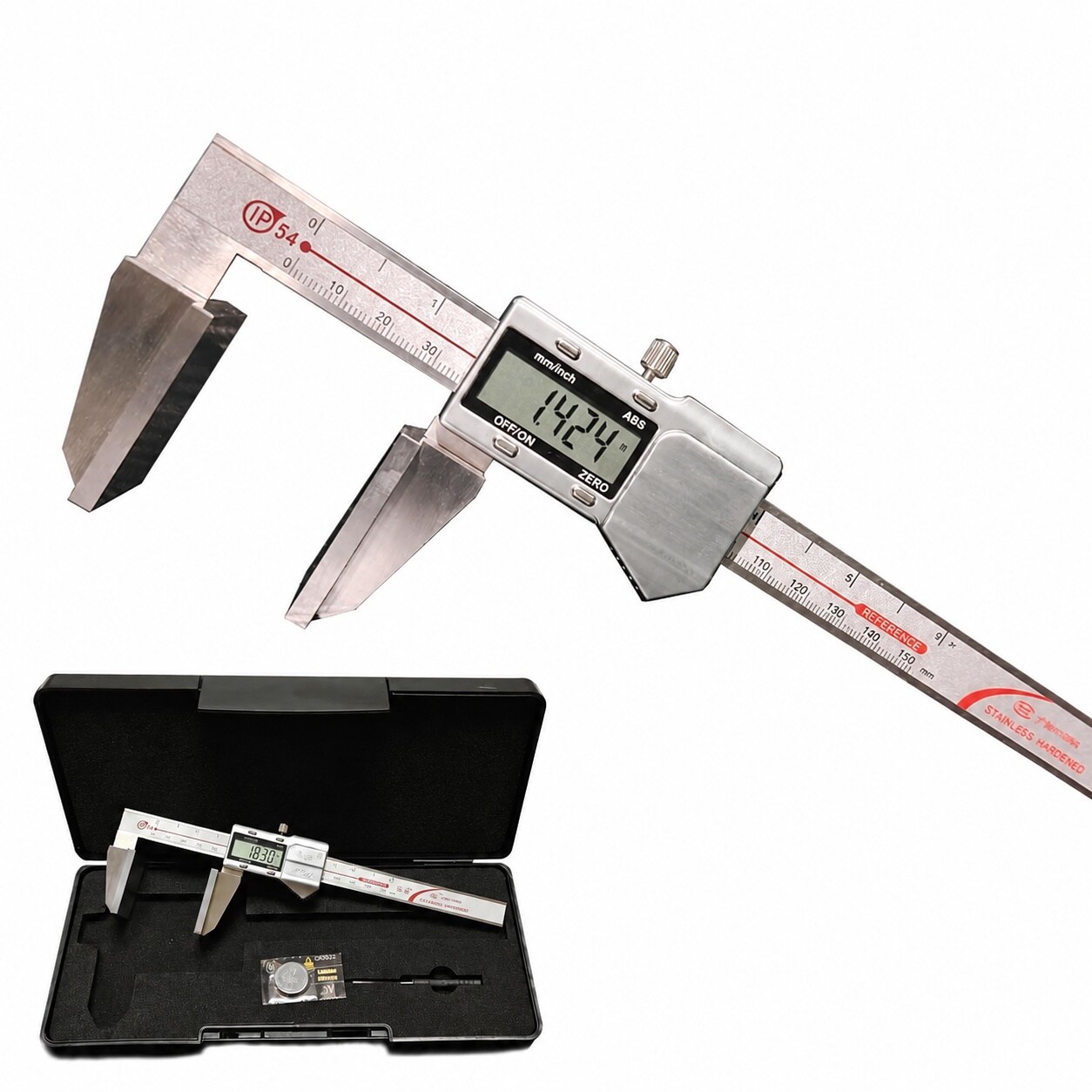 SenQWFa  Digital Calipers with Large Measuring Faces for Wire Rope Stainless Steel Measuring Range Zero Setting 0 to 150mm 6 Inch Resolution