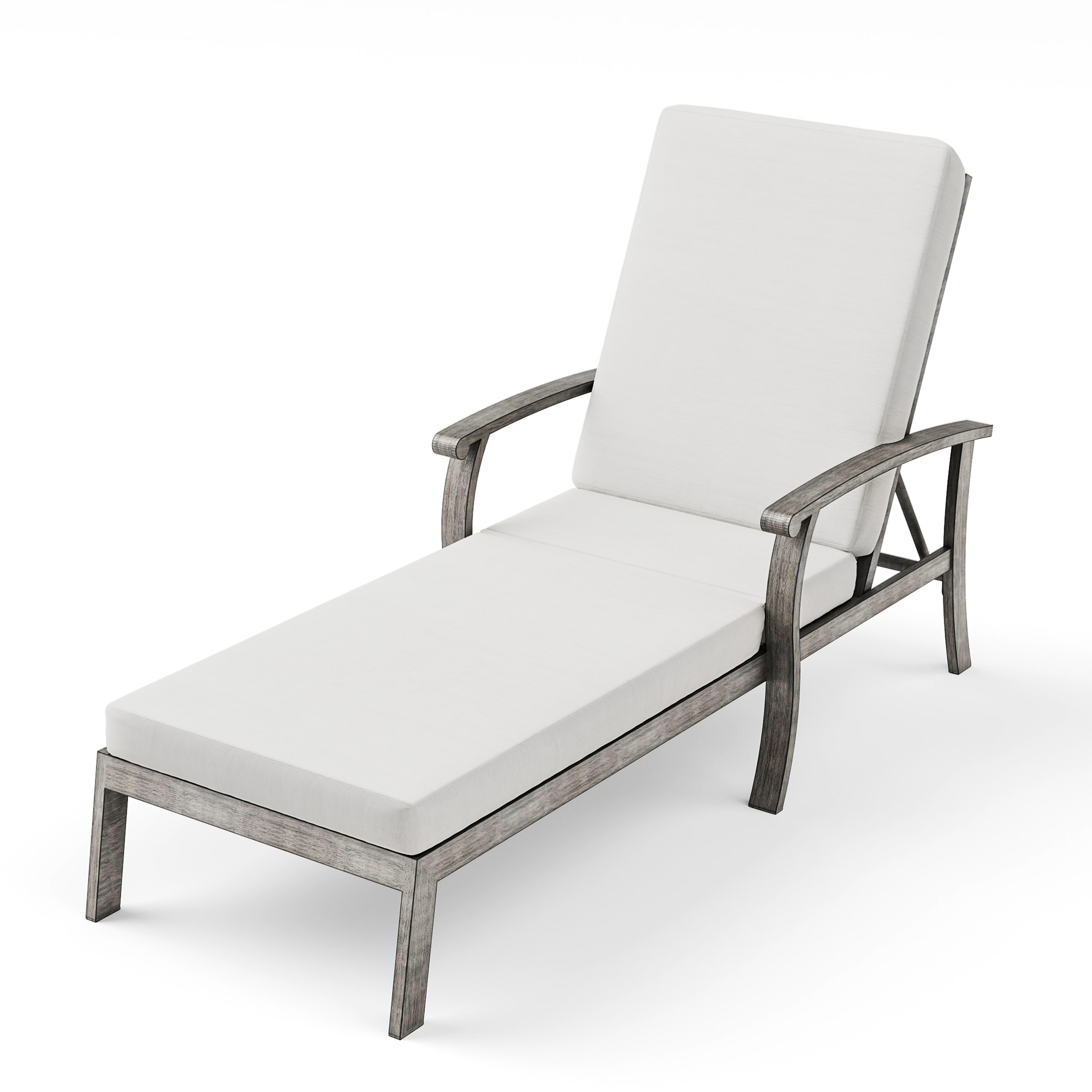  CP-VTY1-GM-A-WL2 ChillPavilion Serenity Gardens Gray Aluminum Frame Stationary Chaise Lounge Chair with Gray Solid Seat