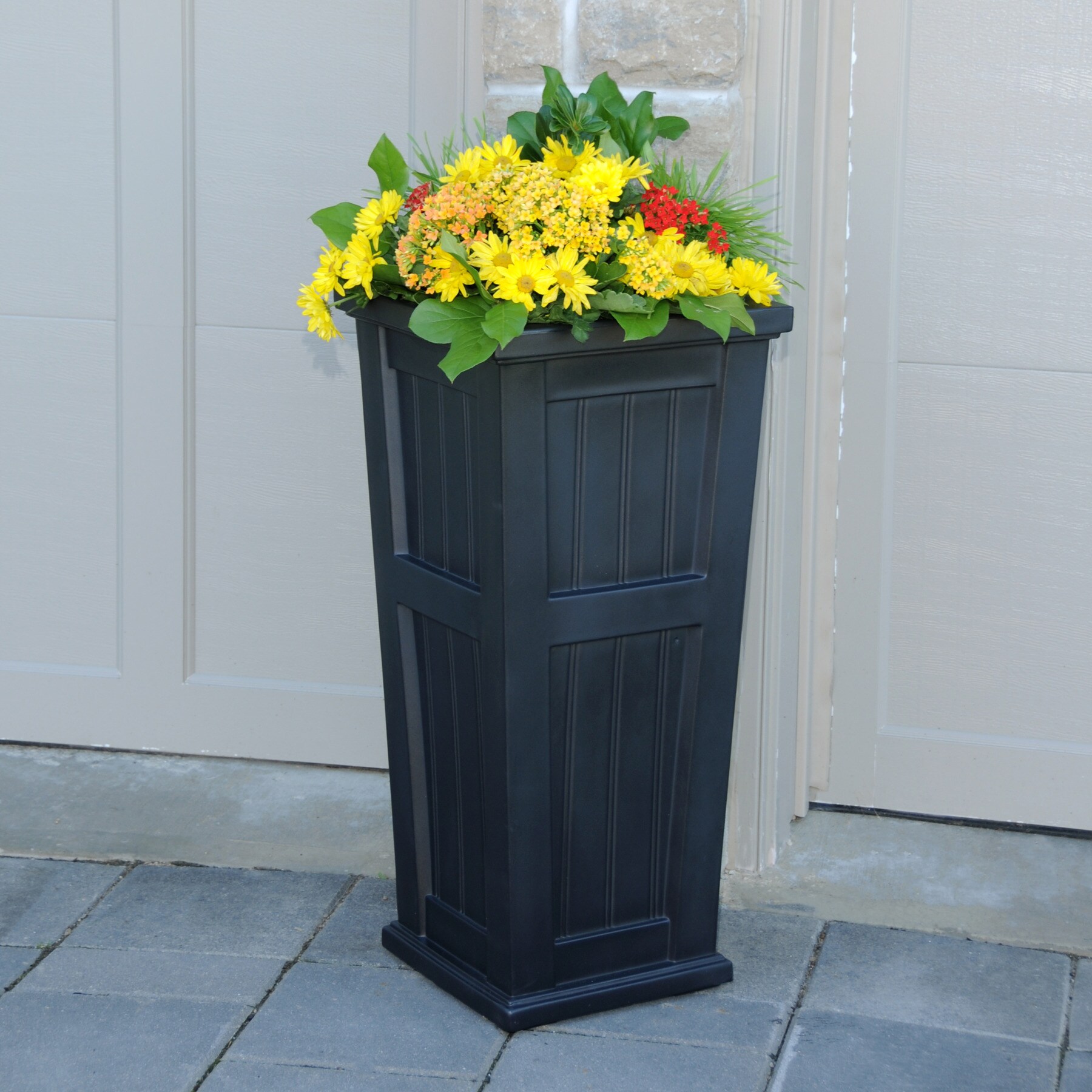 Cape Cod 32" Black Polyethylene Self-Watering Planter
