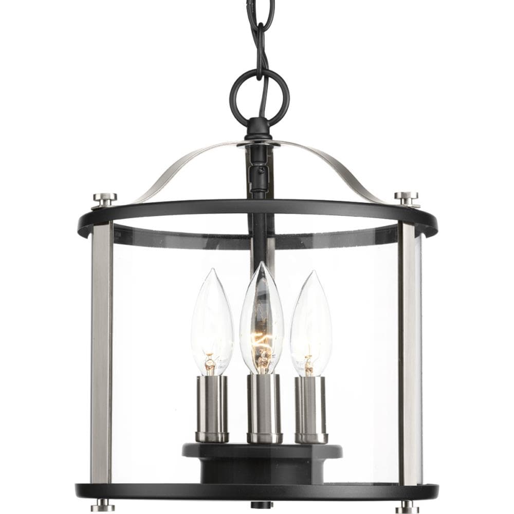 Transitional Squire Matte Black Semi-Flush Outdoor Light with Clear Glass