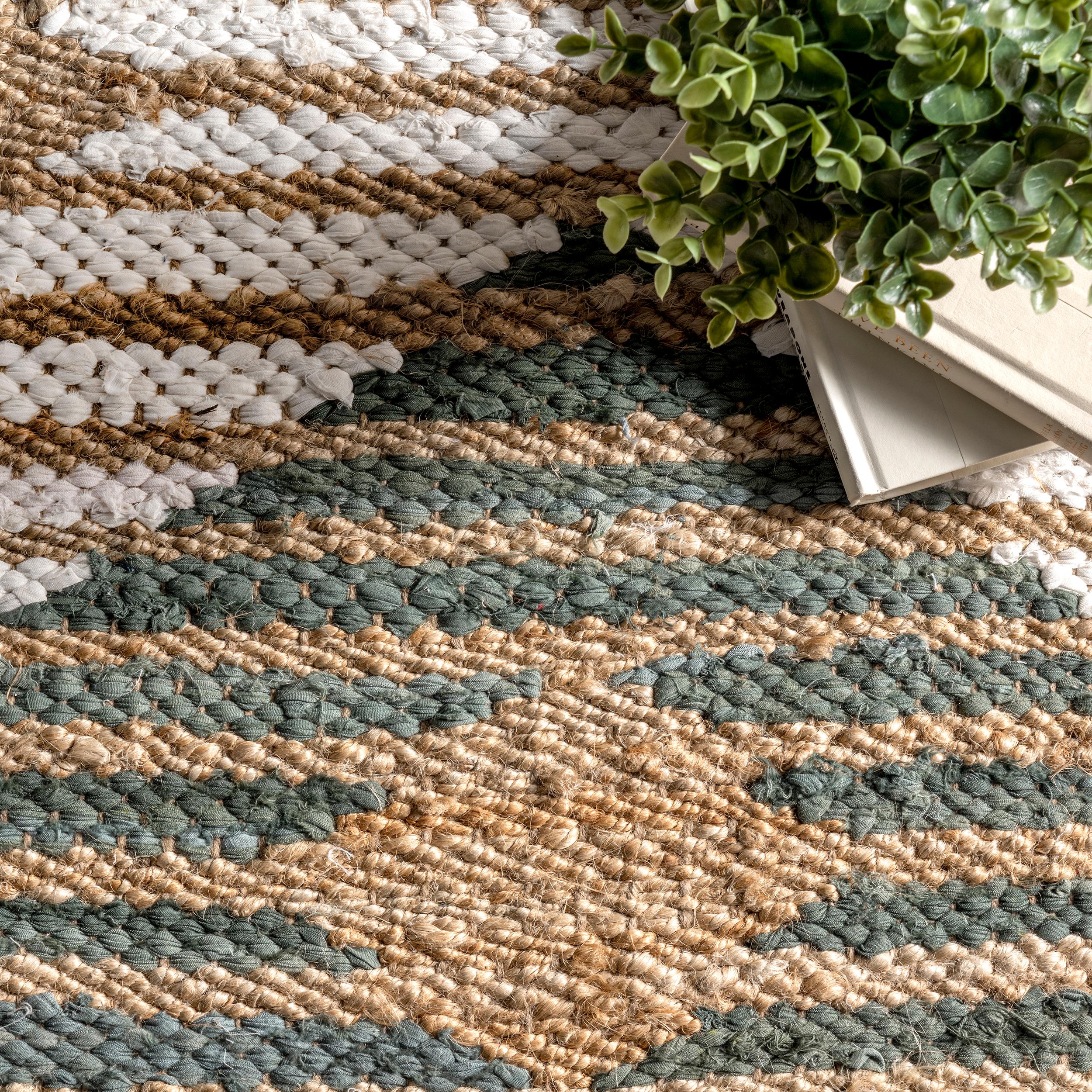 Braided Olive Cotton 25" Easy Care Decorative Pillow