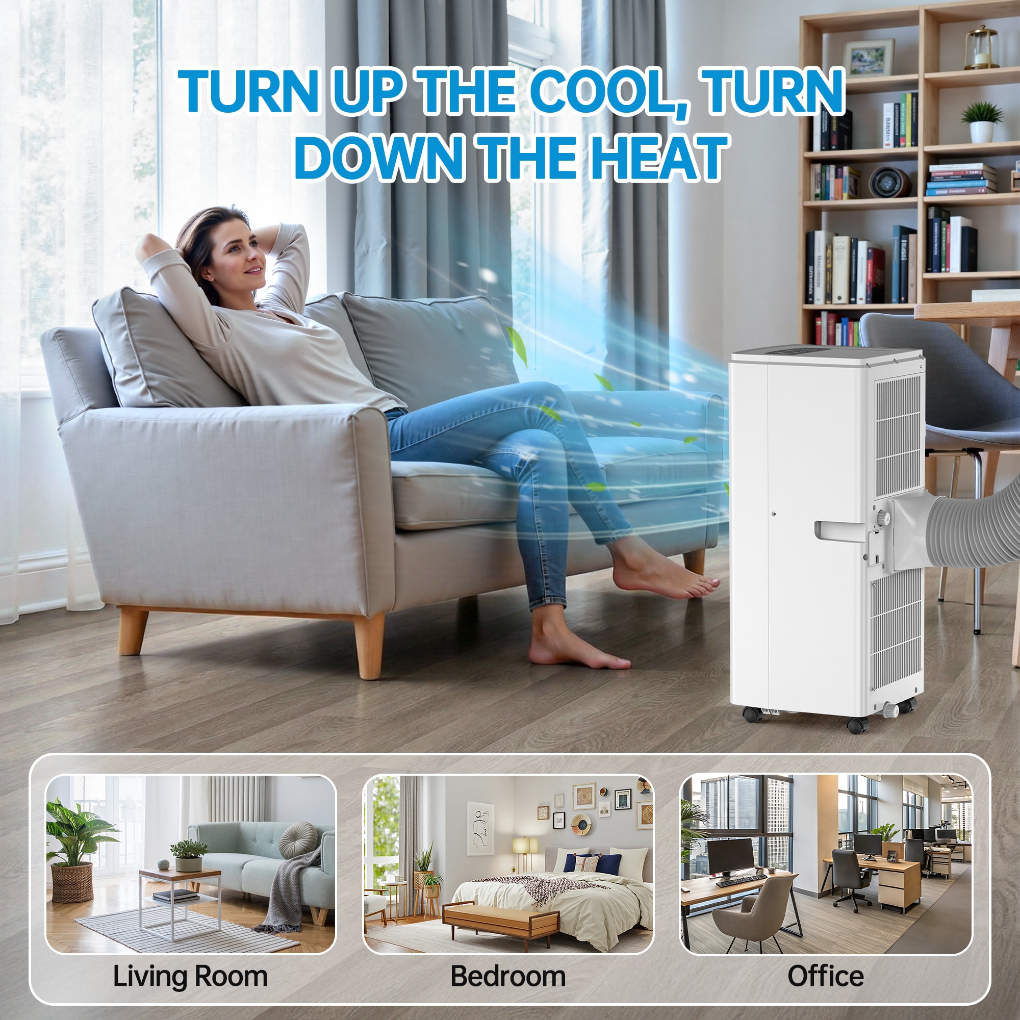 Elexnux 4800 BTU (DOE) 115-Volt Vented Large Room Portable Air Conditioner Remote Included Sansujyuku sansujyuku.com