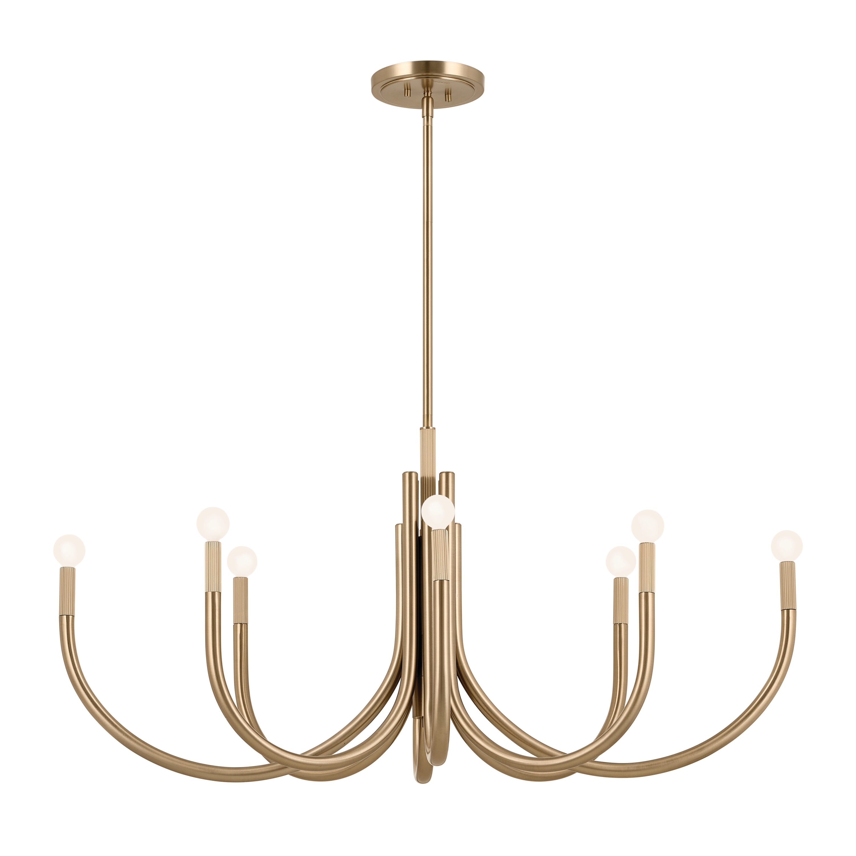Champagne Bronze 8-Light Oval Candle Chandelier