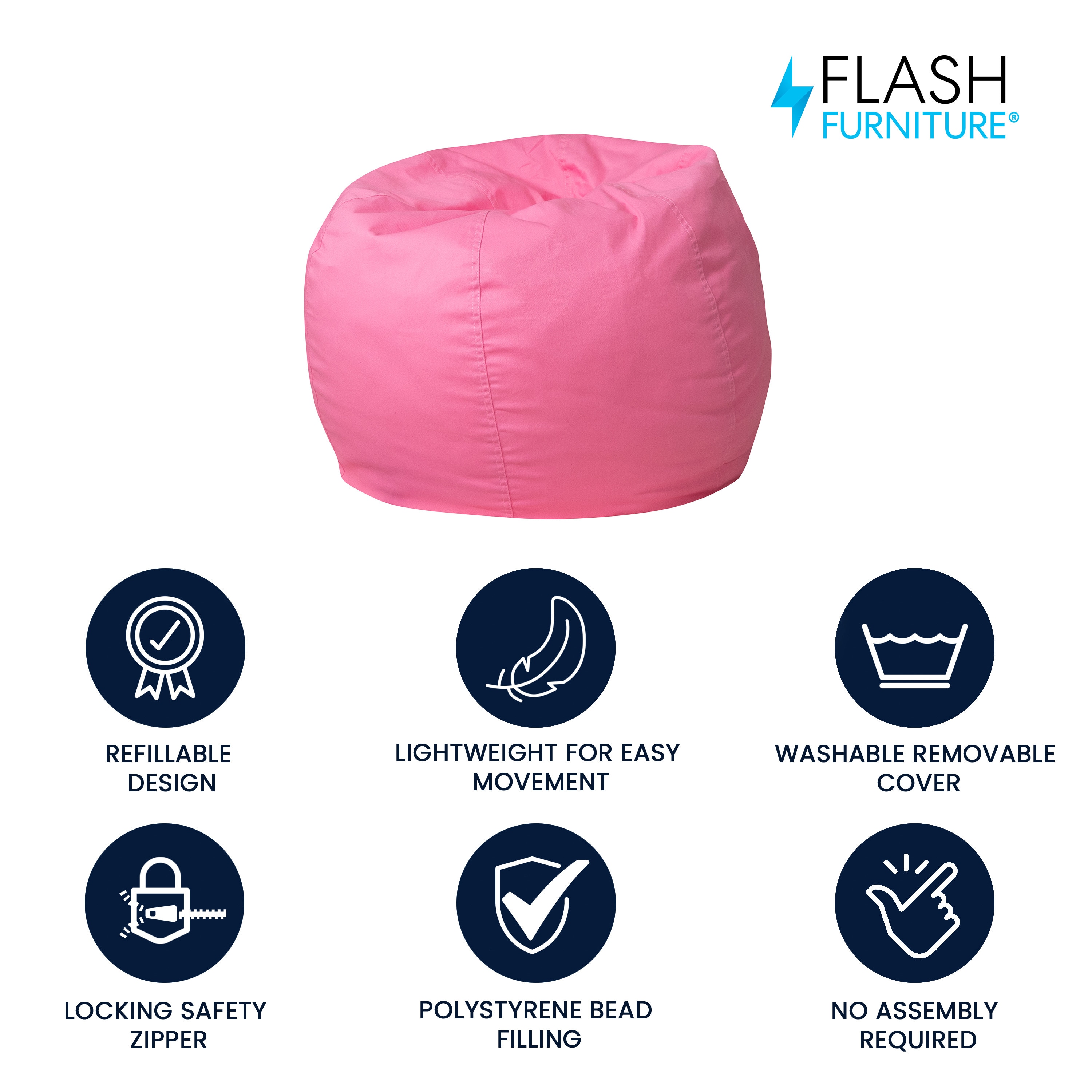 Flash Furniture 18-in Pink Upholstered Kids Accent Chair