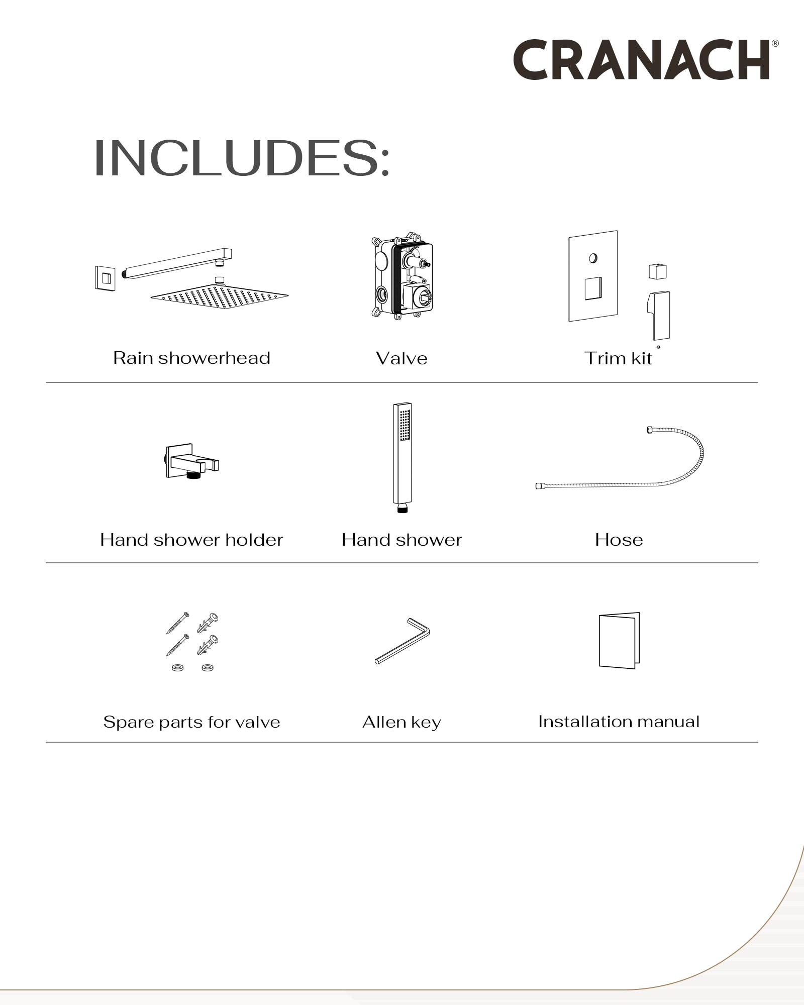 CRANACH C04.CR02.BN Showerhead-Bar-Panels - View #7