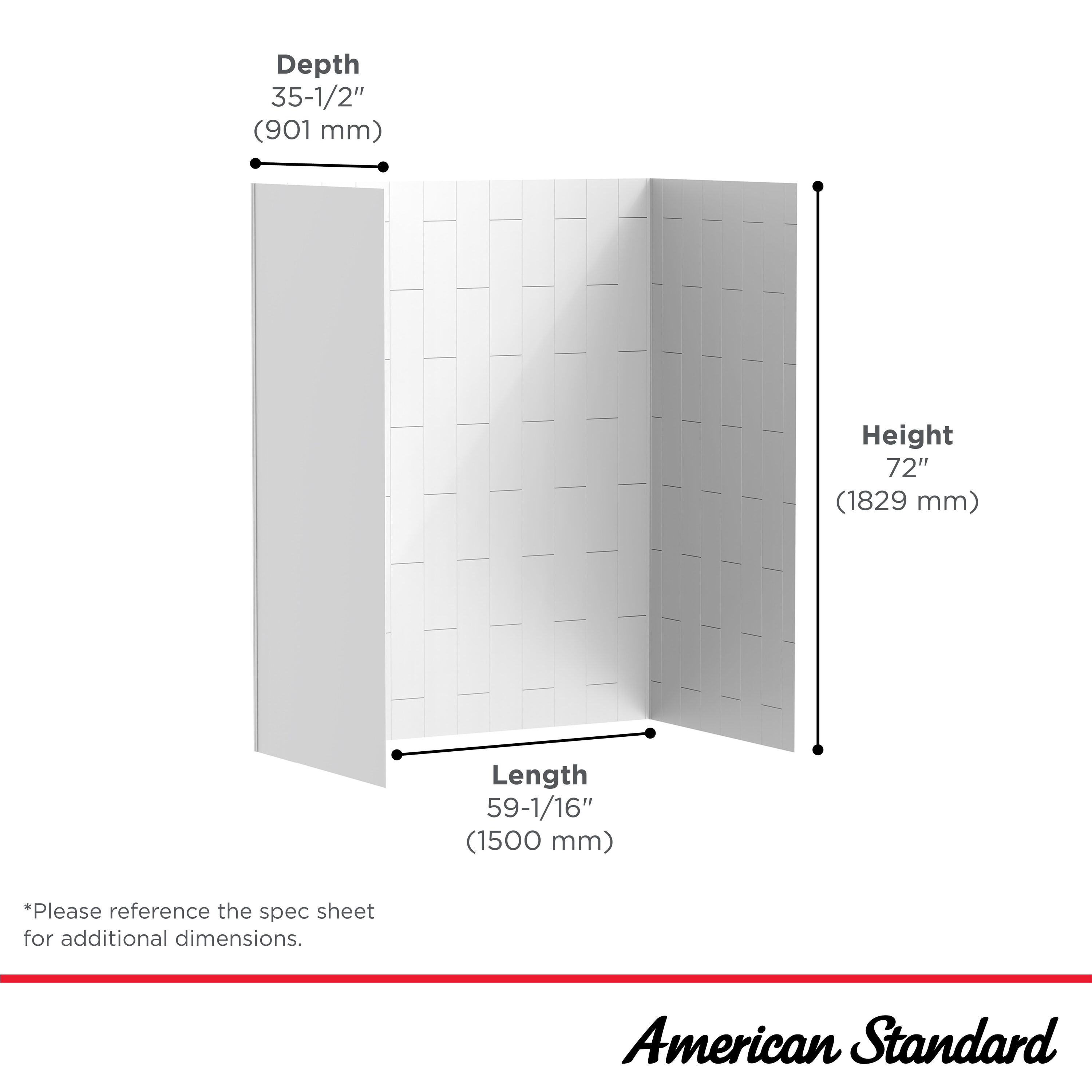 American Standard 2952BWT36.020 Shower-Wall-Surrounds - View #4