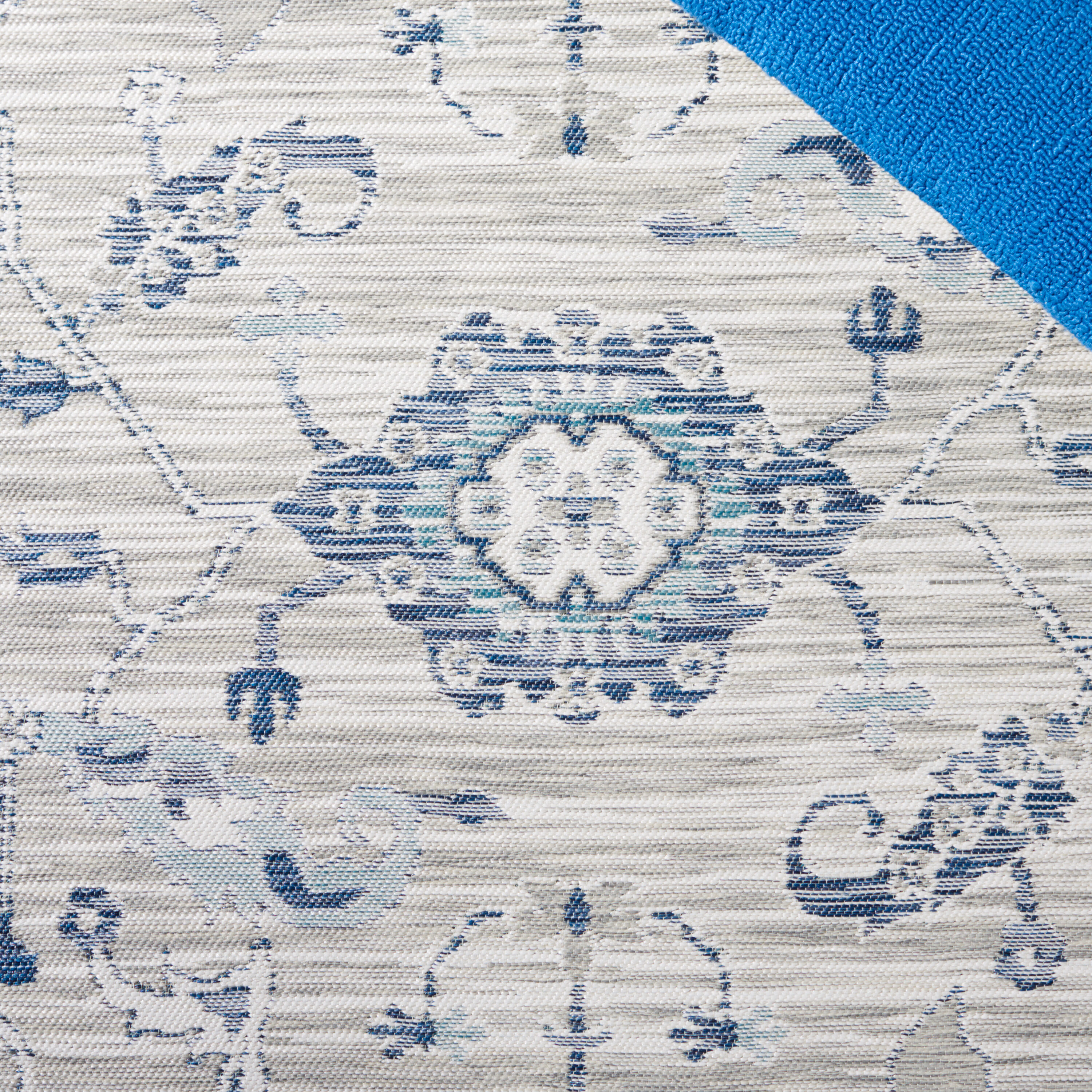 Safavieh 6'7" x 6'7" Grey and Blue Ivory Synthetic Square Area Rug