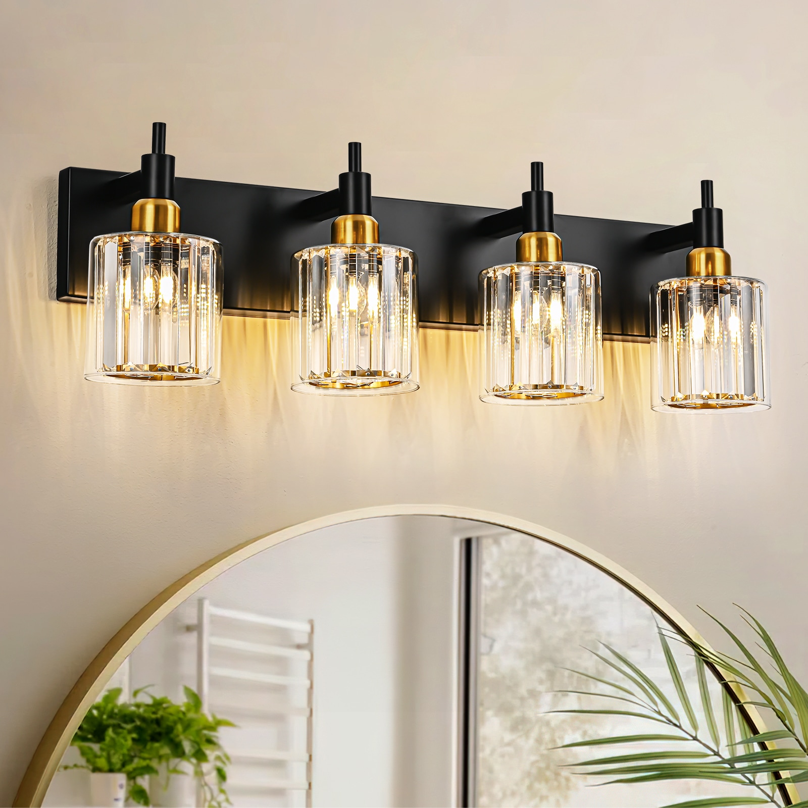 EDISLIVE Y81010000058578 27.6-in 4 -Light Black Modern/contemporary Vanity light