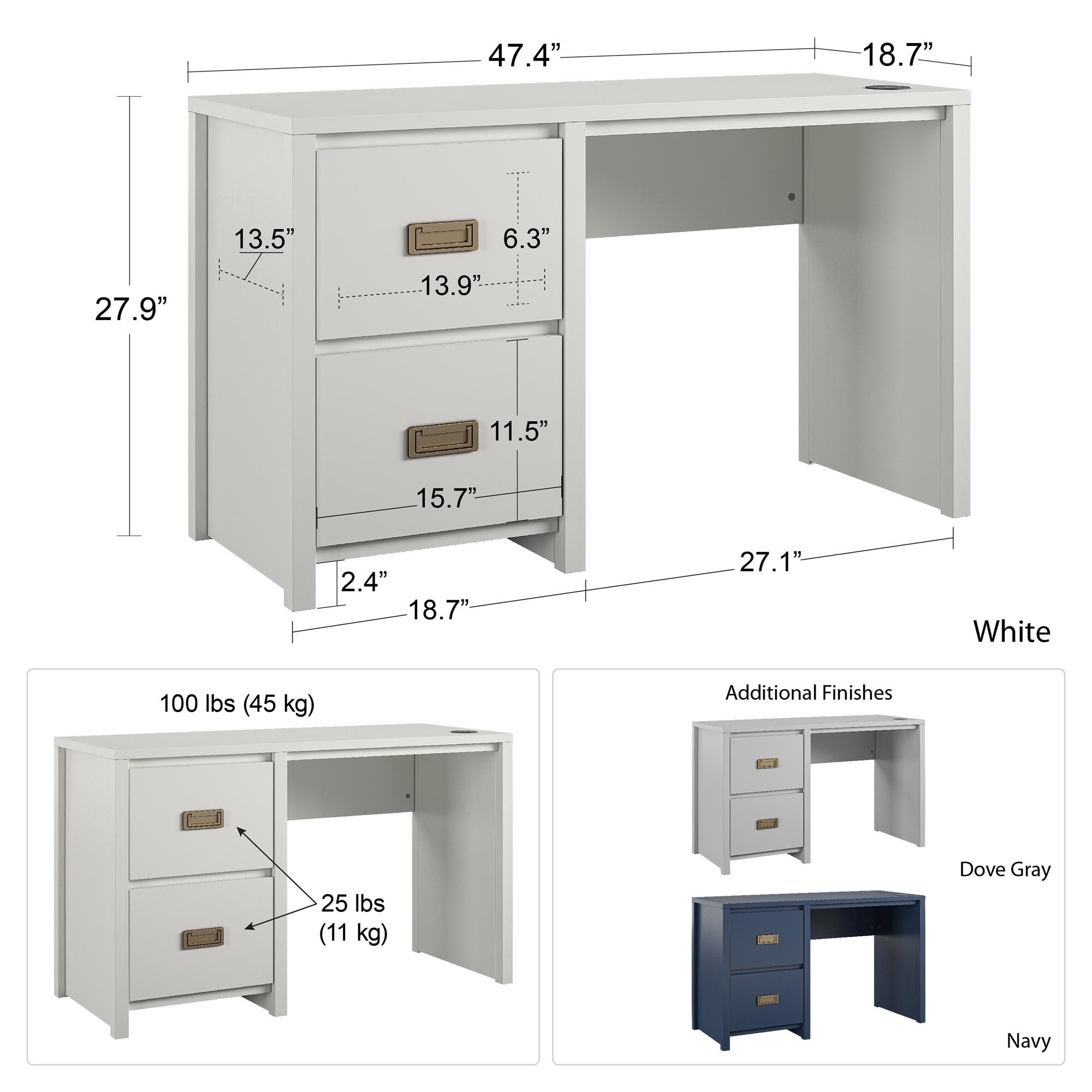 Ameriwood Dove Gray Student Desk with Hutch