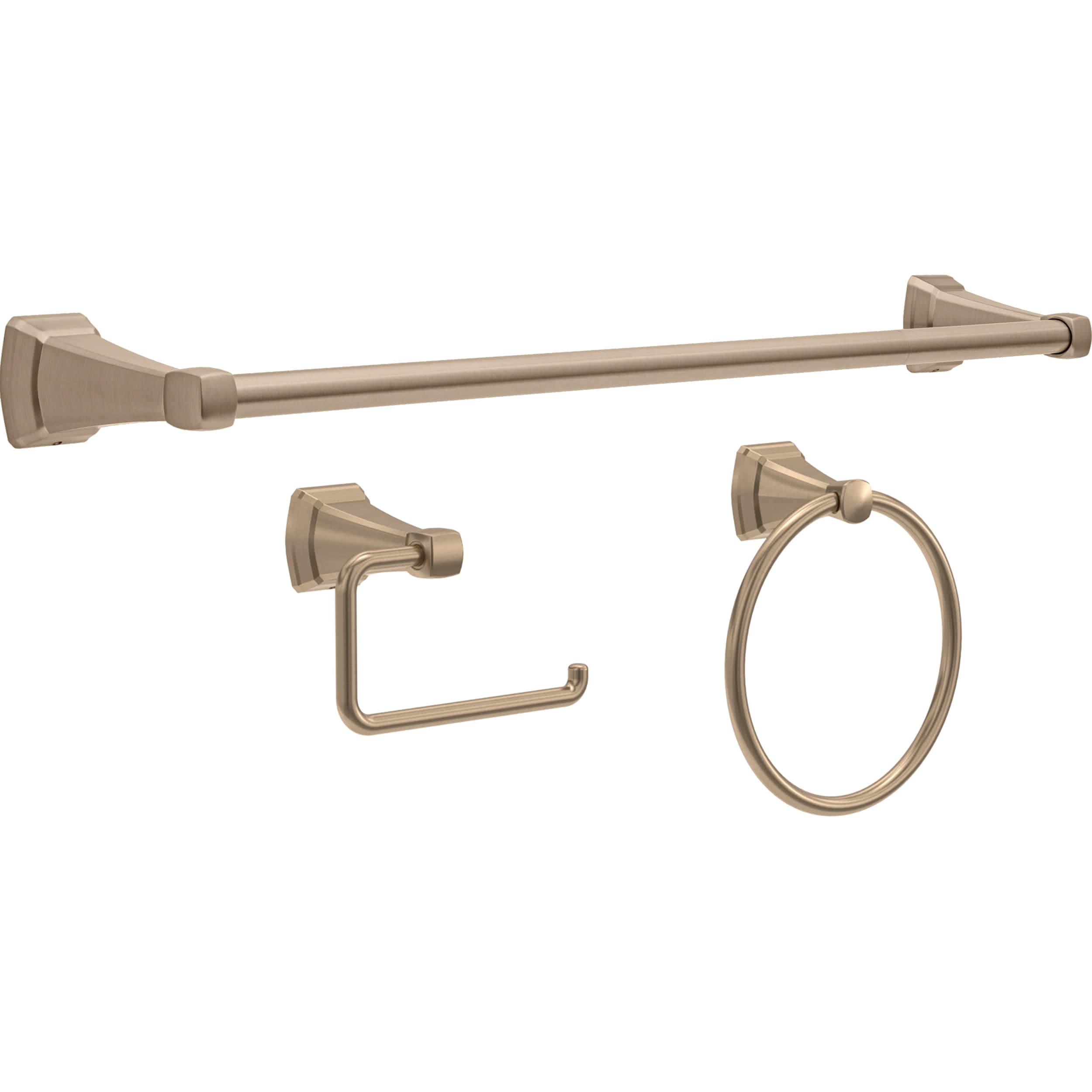 Delta 3 -Piece Knoxville Champagne Bronze Decorative Bathroom Hardware Set Towel Bar, Toilet Paper Holder, Towel Ring Included