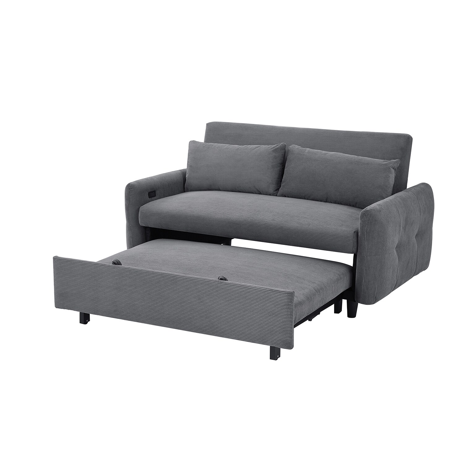 Bybafun 57.5-in Modern Gray Polyester/Blend Reclining Sleeper in the ...