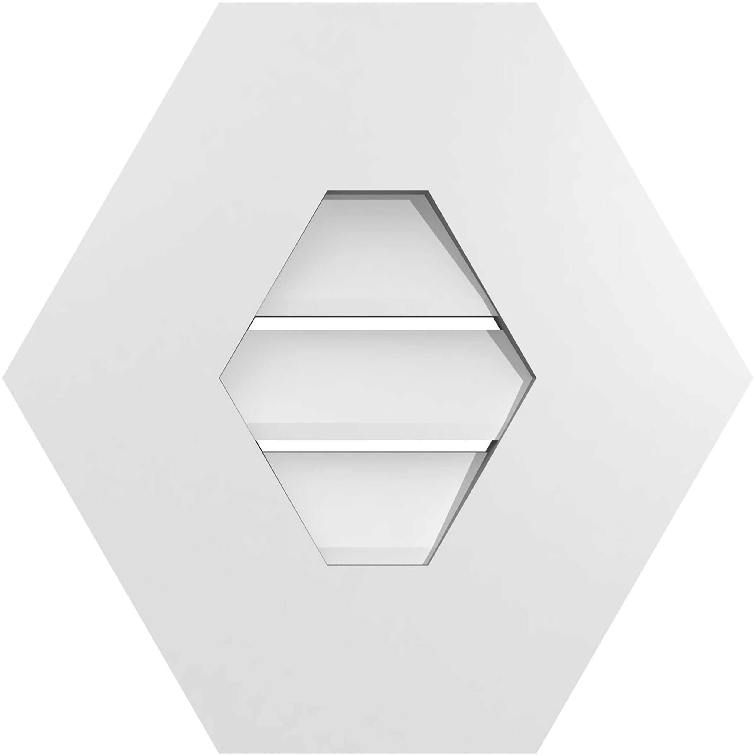 Ekena Millwork GVPHP14X1401SF 14-Inches x 14-Inches Off-white Peaked PVC Gable Louver Vent