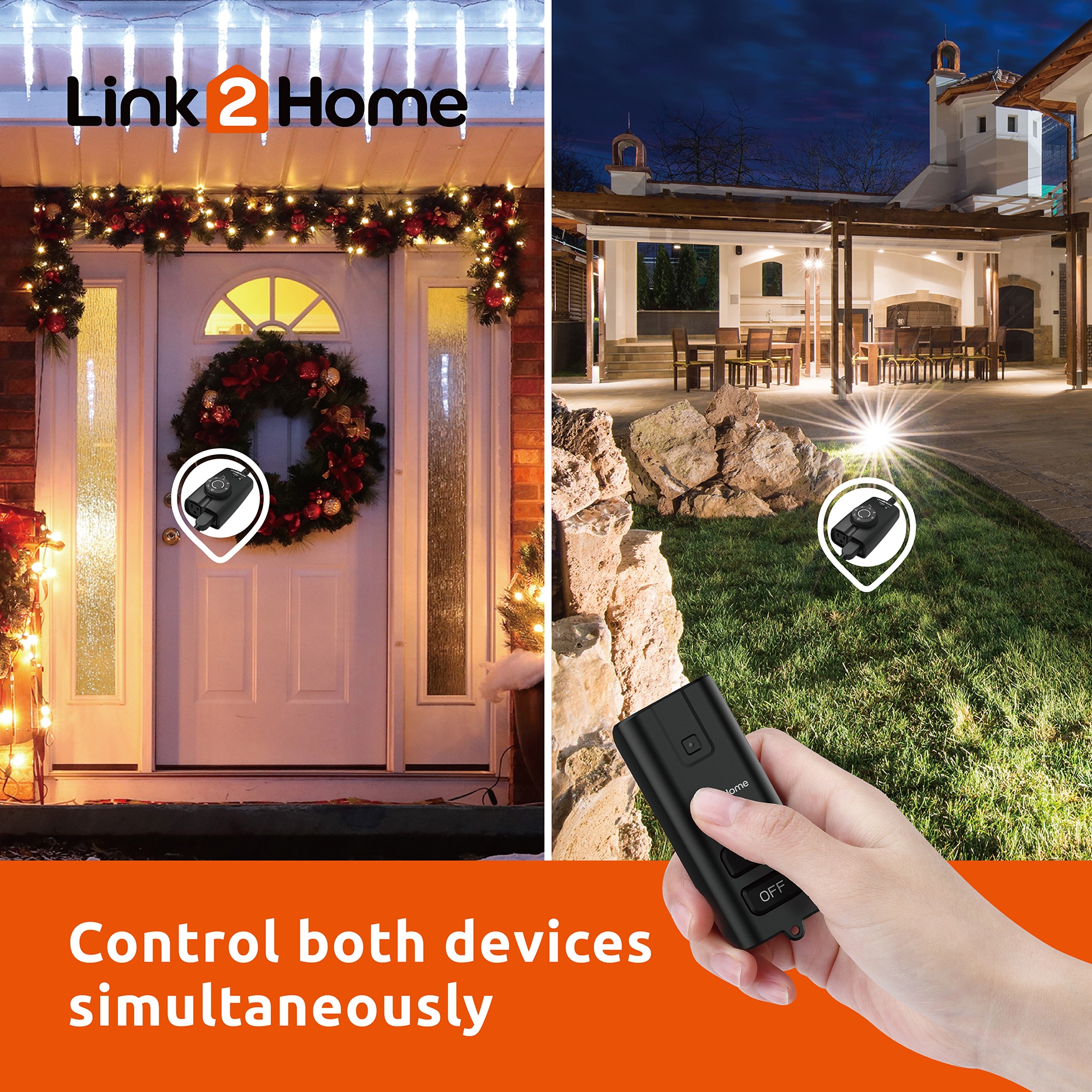 LINK2HOME Link2Homw Outdoor Wireless Remote Control Black/Matt Remote  Control at