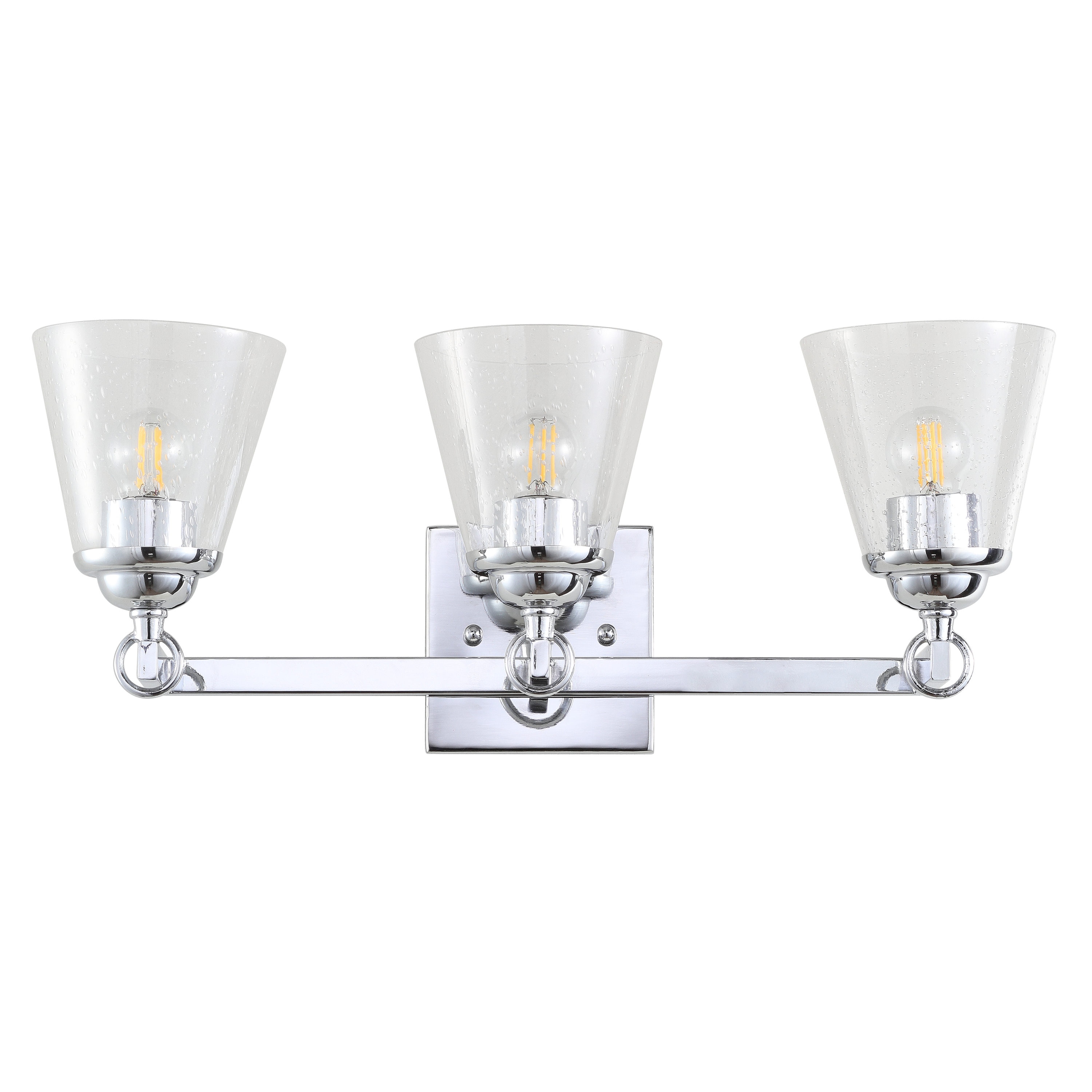 Marion 21" Polished Chrome 3-Light Vanity Sconce with Clear Glass