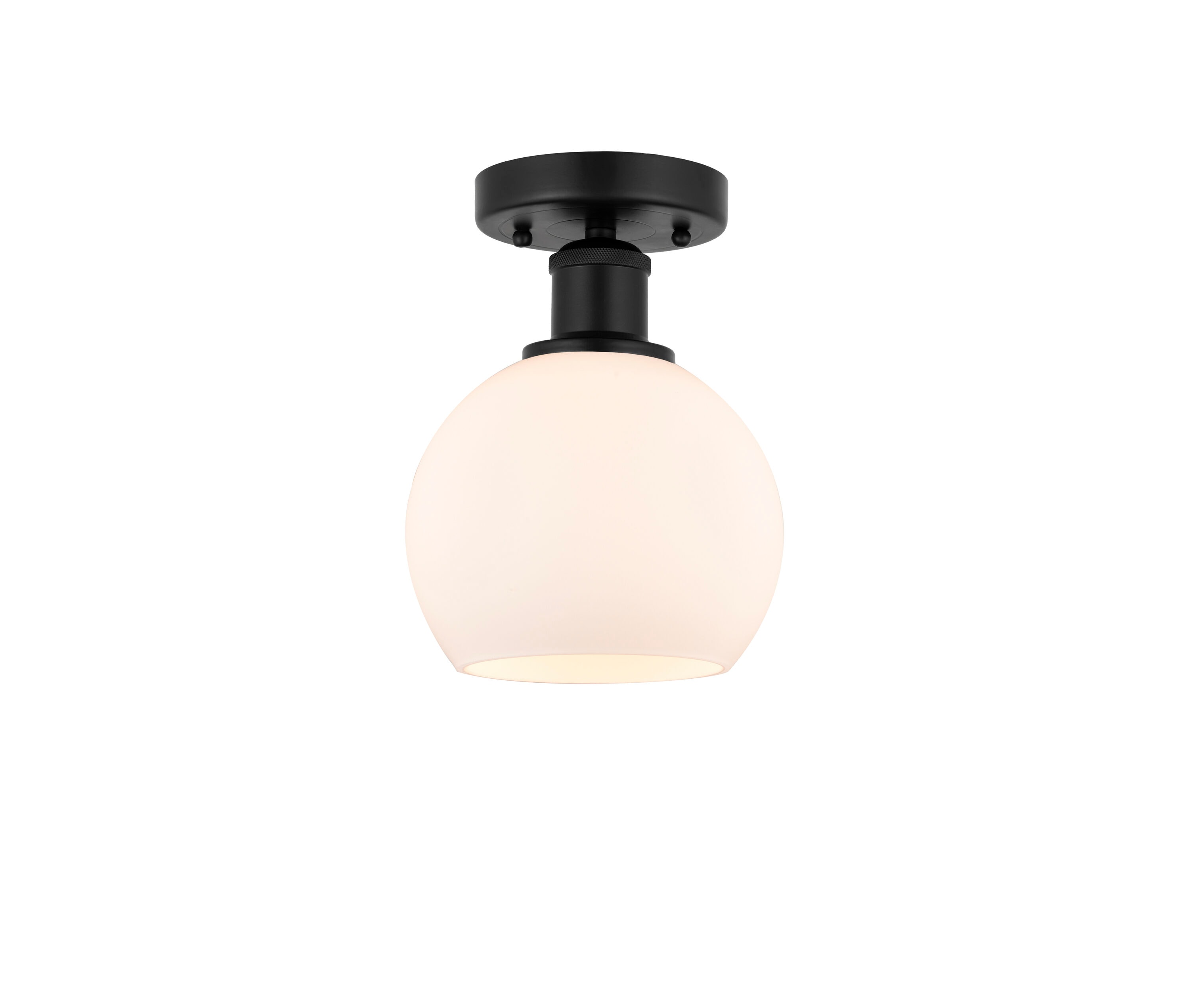 Innovations Lighting 616-1F-BK-G121-6 Athens 1 -Light 6-in Matte Black Flush Mount Light