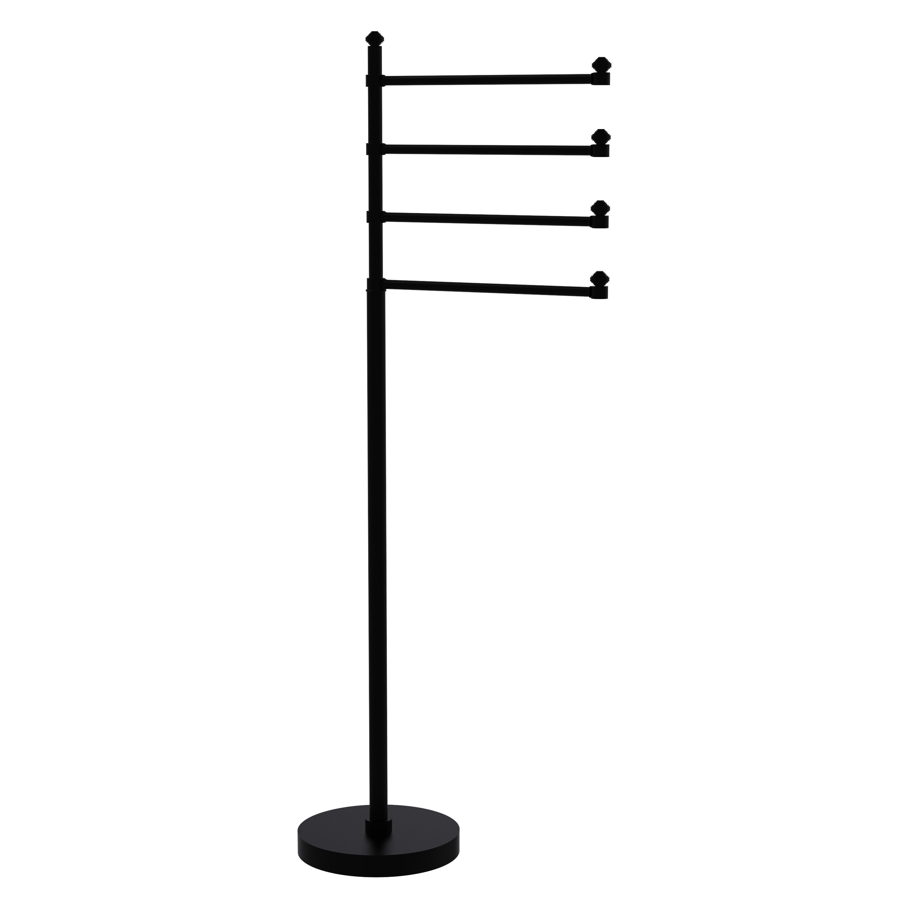 Allied Brass SB-84-BKM Southbeach Matte Black Freestanding Towel Rack 9.25-Inches x 10-Inches x 9-Inches