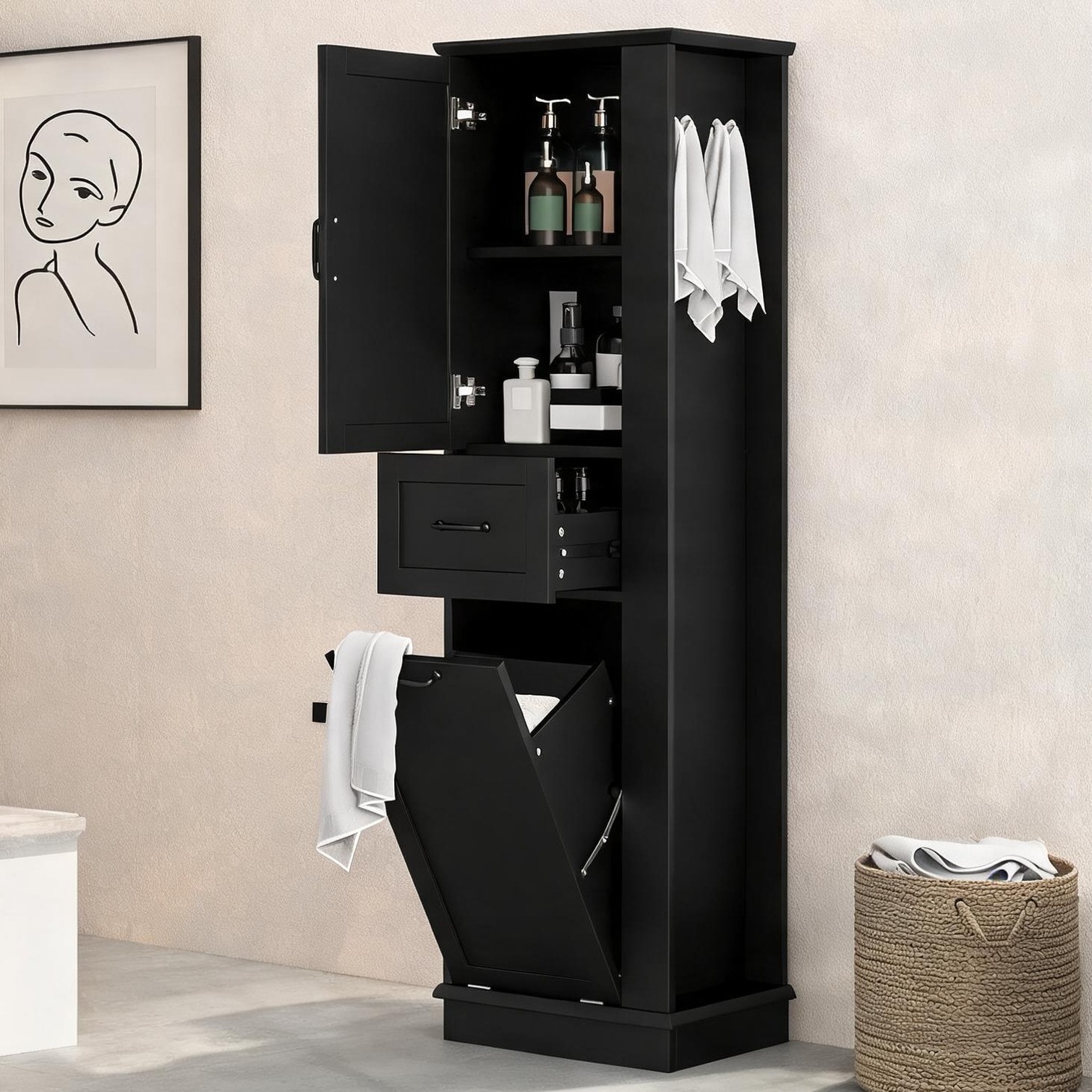 SunJet Cabinet with Modern Bathroom Organization pairing Soft-Close Door with Shelving and Storage
