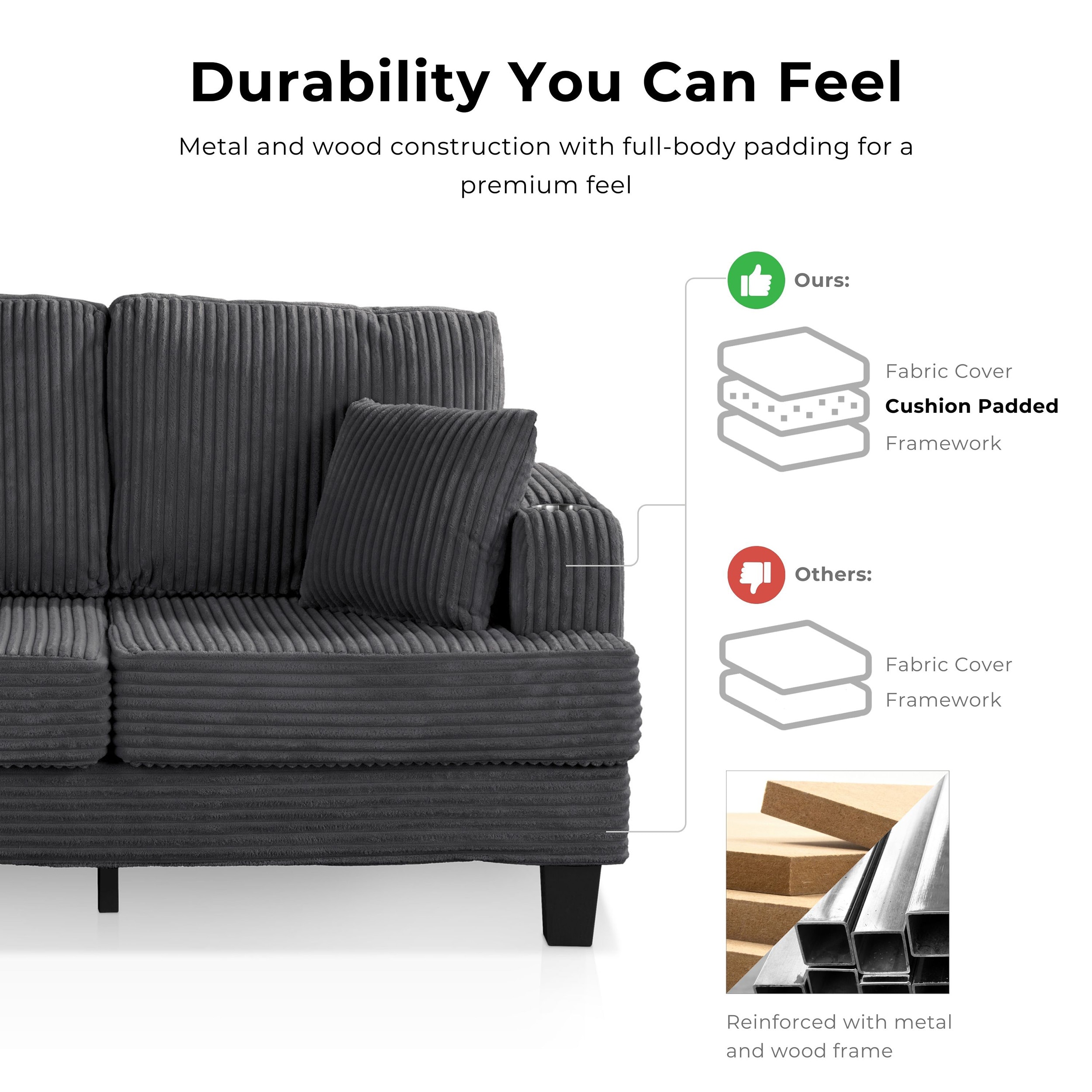 Furniture of America IDF-SL6932BK-LV Sofas-Loveseats - View #13