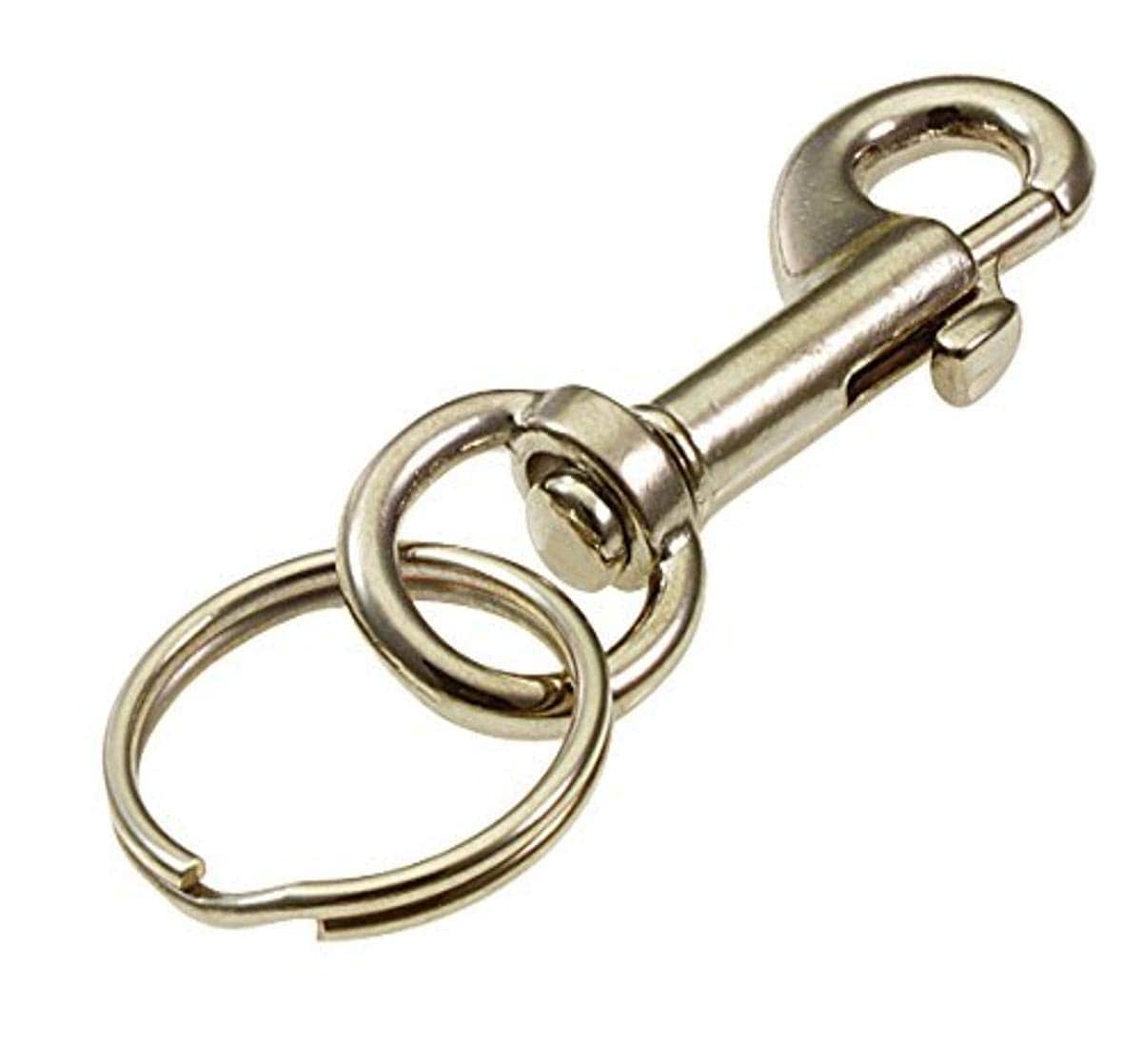 Lucky Line  2-1/8 in Small Bolt Snap Nickel-Plated Zinc with 7/8 in Split Key Ring (44501)