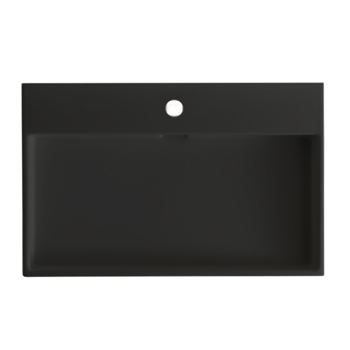 WS Bath Collections URBAN 70.01 BM Urban Ceramic 18.7-in Wall-mount Rectangular Modern Matte Black Bathroom Sink