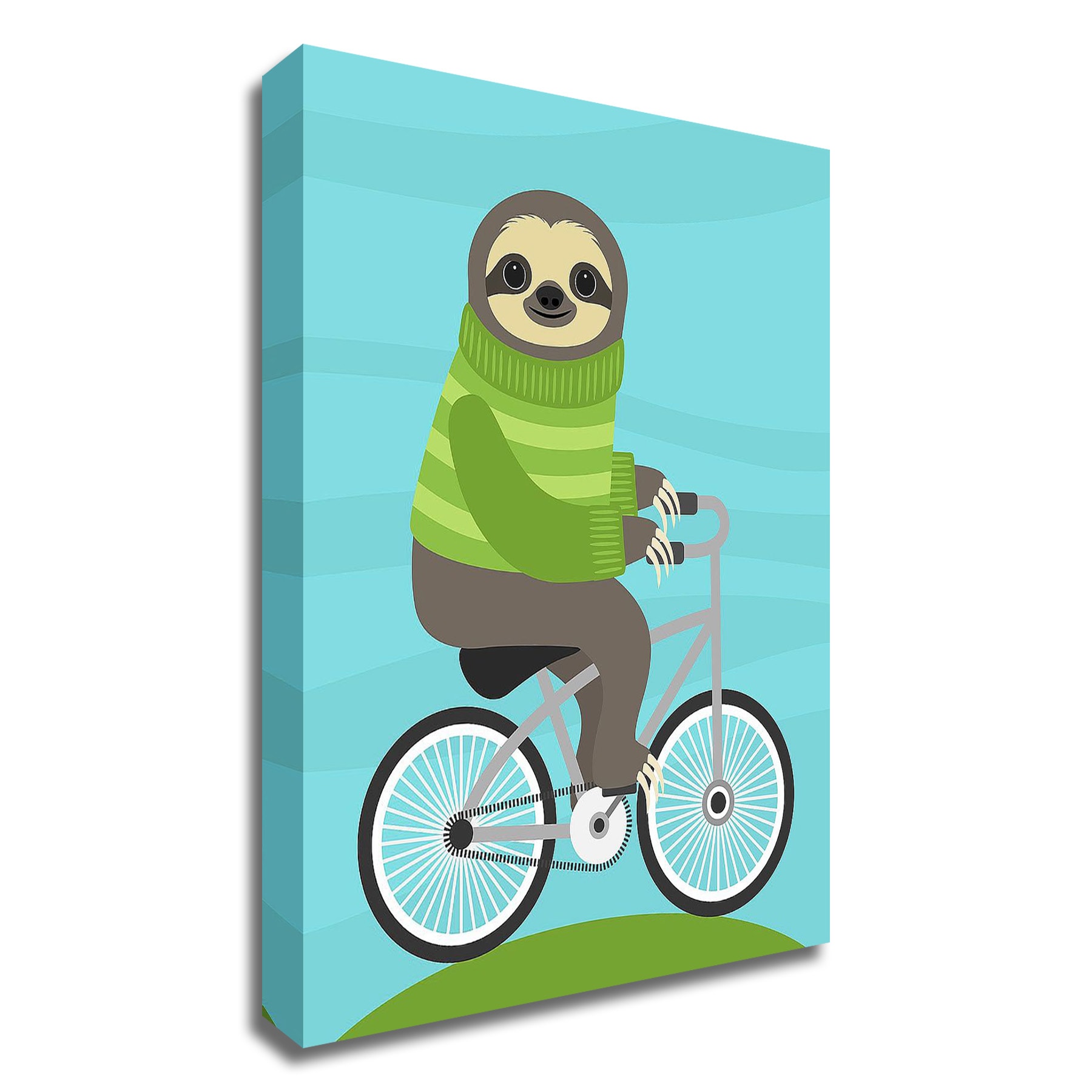 Tangletown Fine Art 8L821DC-1418 Cycling Sloth Nancy Lee 18-in H x 14-in W Animals Print on Canvas