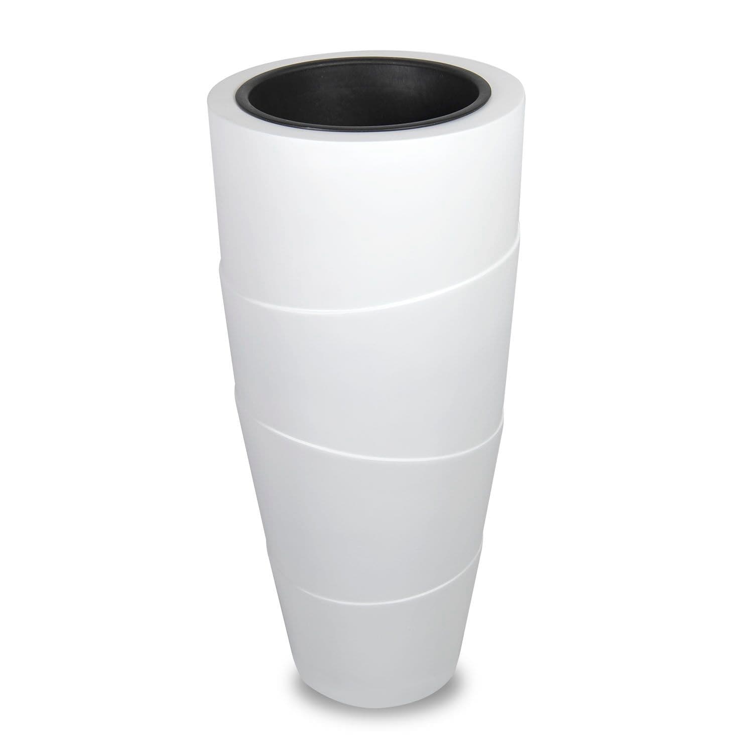 Vasesource CATENA40WH 38.5-in W x 39-in H x 38.5-in D White Mixed/Composite Indoor/Outdoor Planter