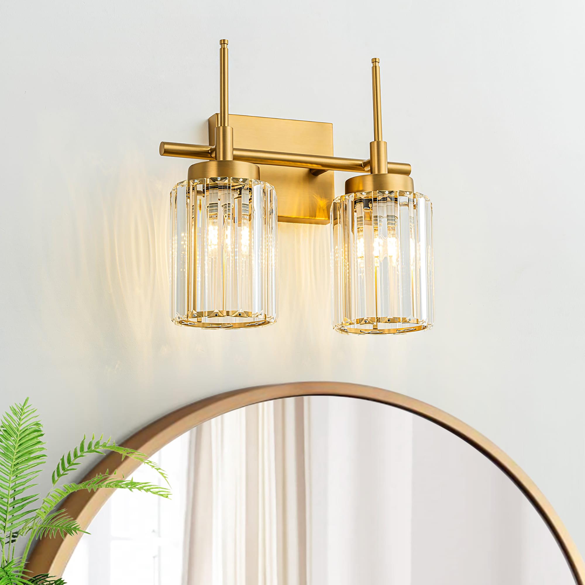 EDISLIVE Y81010000058428 12.2-in 2 -Light Gold Modern/contemporary Vanity light